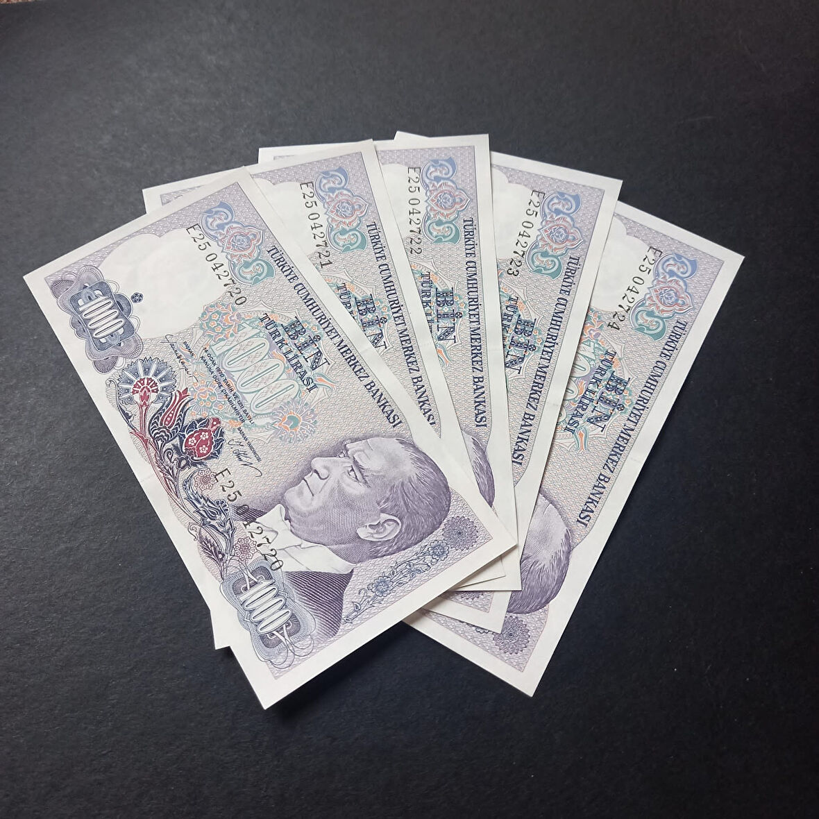 Escoines Koleksiyon 399636714032b70609 7.Emisyon 1.Tertip 1000Türk Lira E25 Serisi Seri takipli ÇİL
