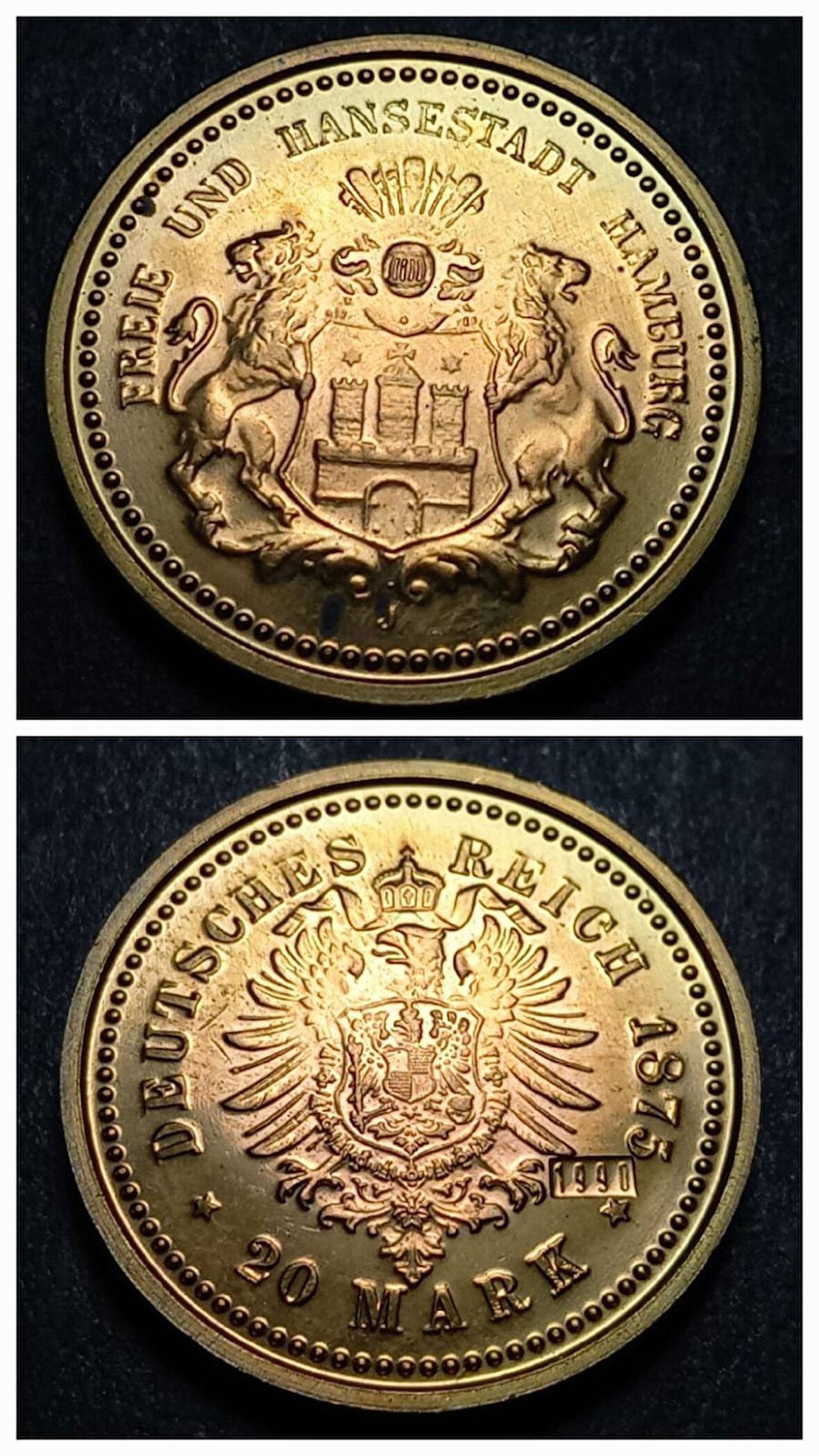 Escoines Koleksiyon 399636769f602af5cc Almanya 20Mark Hamburg 1990 Hatıra Madalya 9Gr. / 26mm