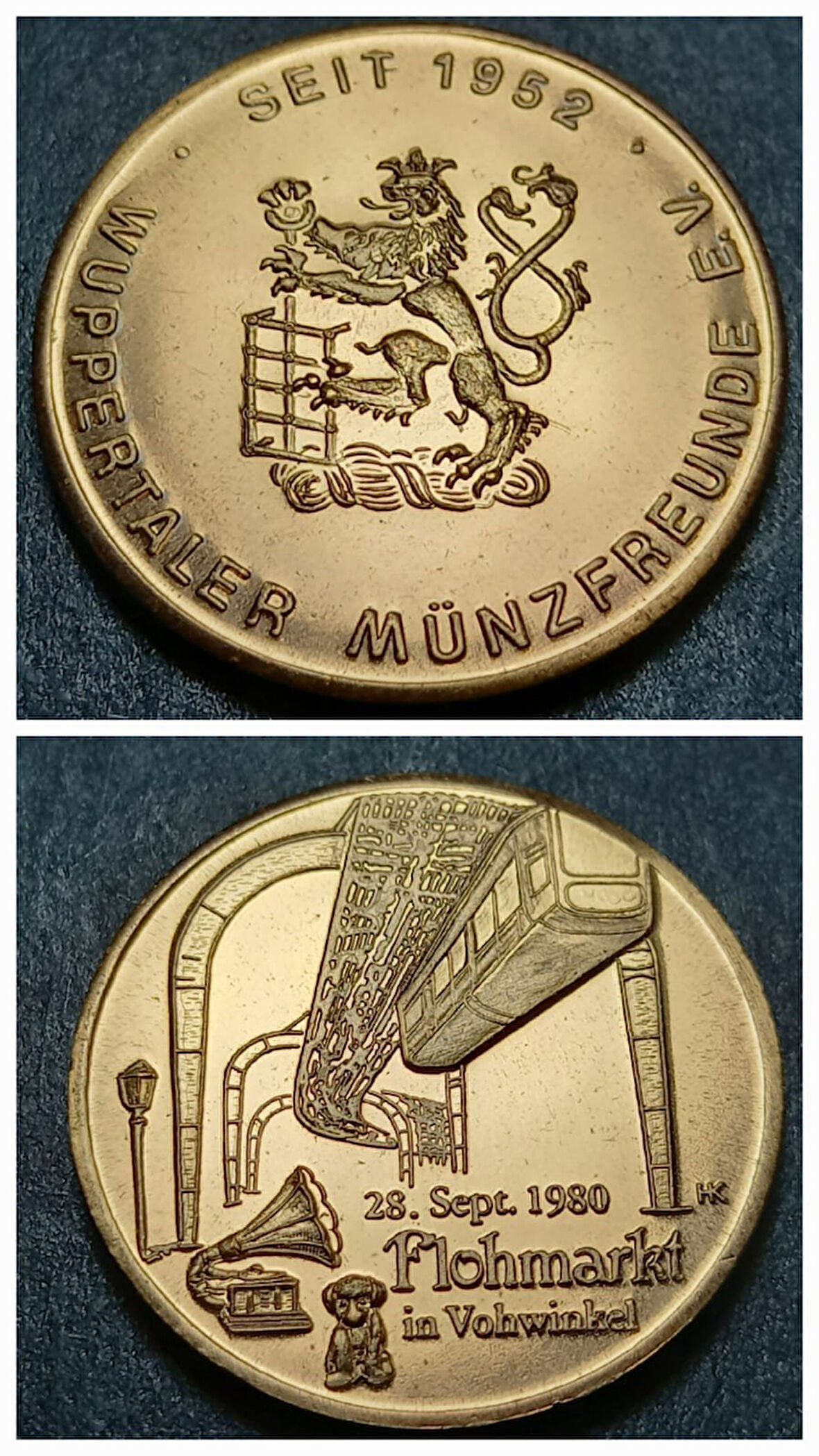 Escoines Koleksiyon 69f74fa2737 1980 Almanya Vohvinkel'deki Bit pazarı Hatıra Madalyon 12.3Gram 30mm