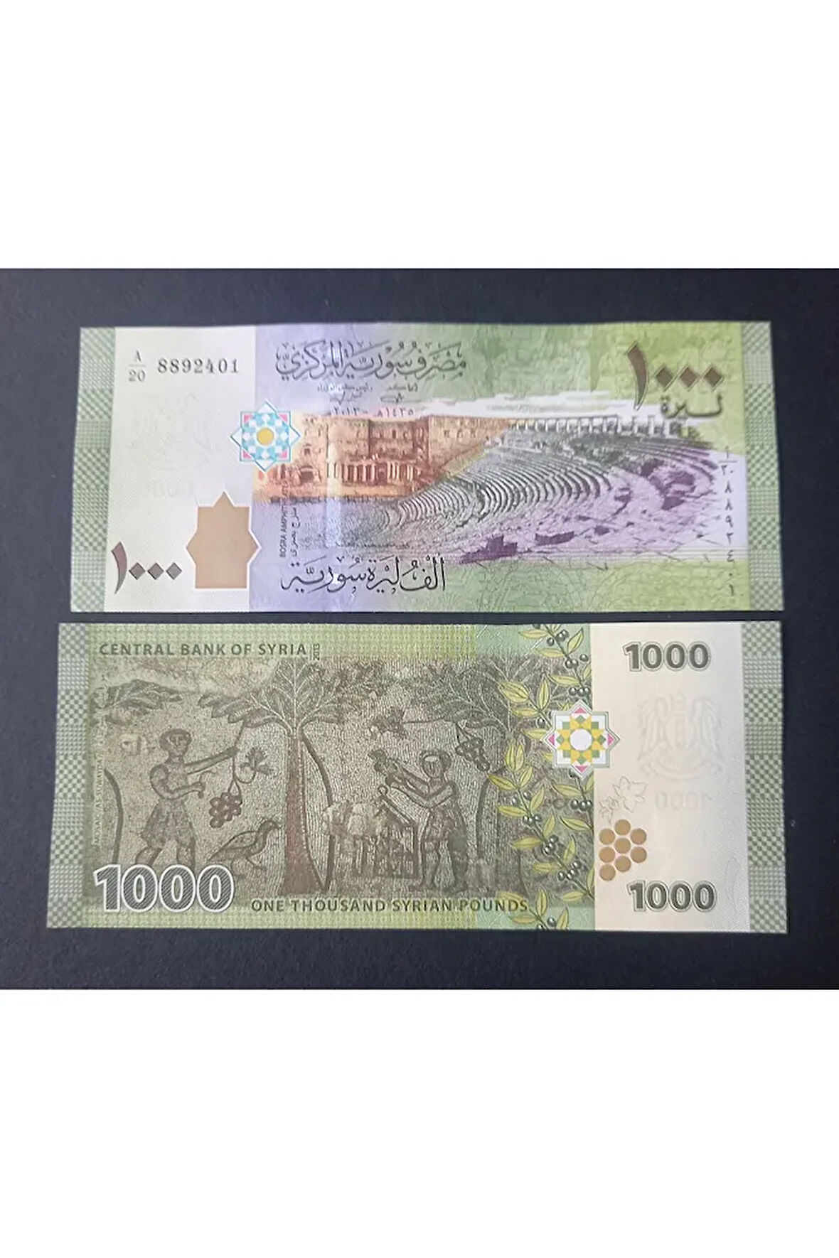 Escoines Koleksiyon 3996367e06455d7947 Suriye 1000Pound ÇİL yabancı eski kağıt para