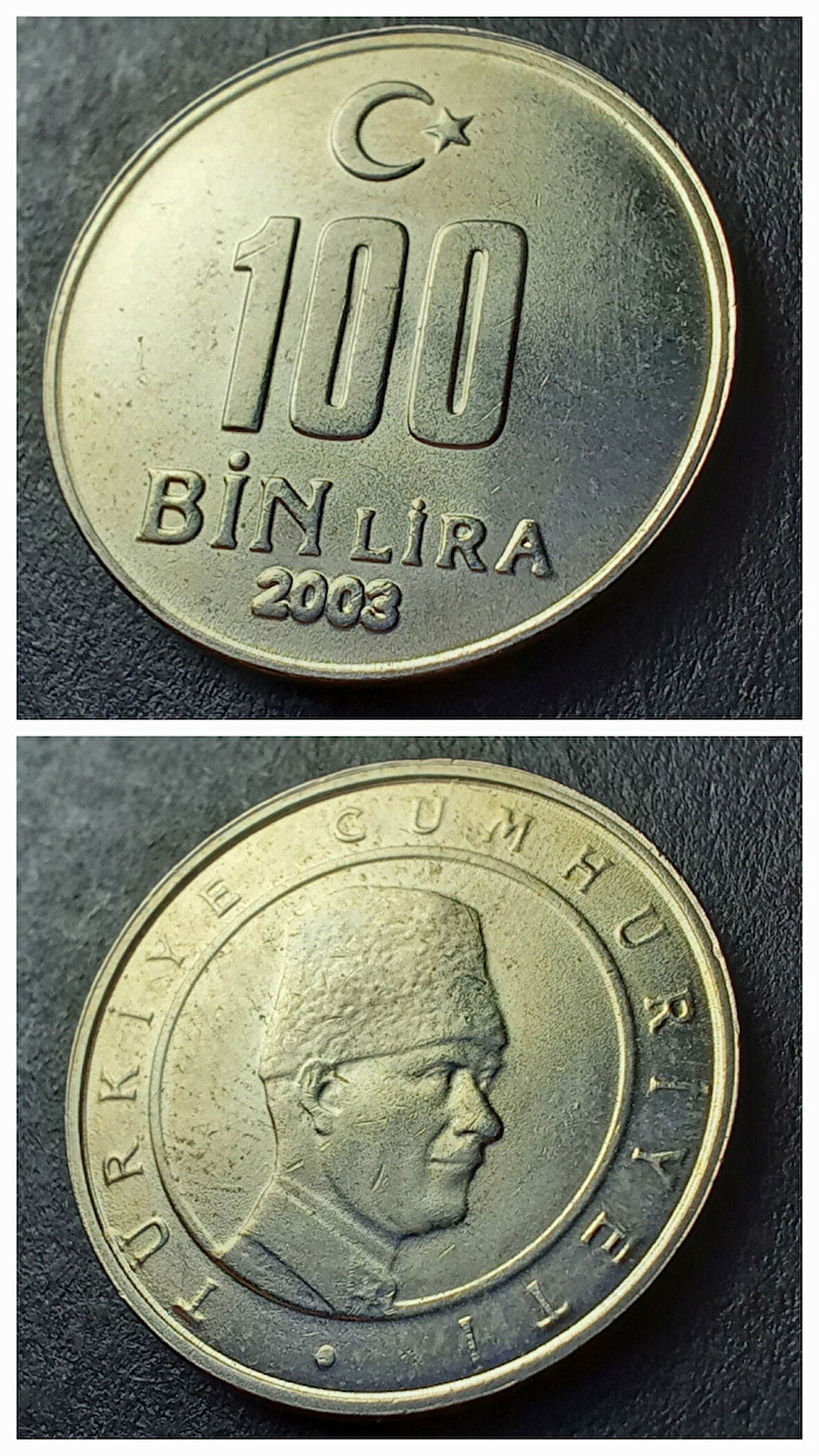 Escoines Koleksiyon 399636801559a18316 100 Bin Lira 2003 ÇA/ÇİL Eski Madeni Para