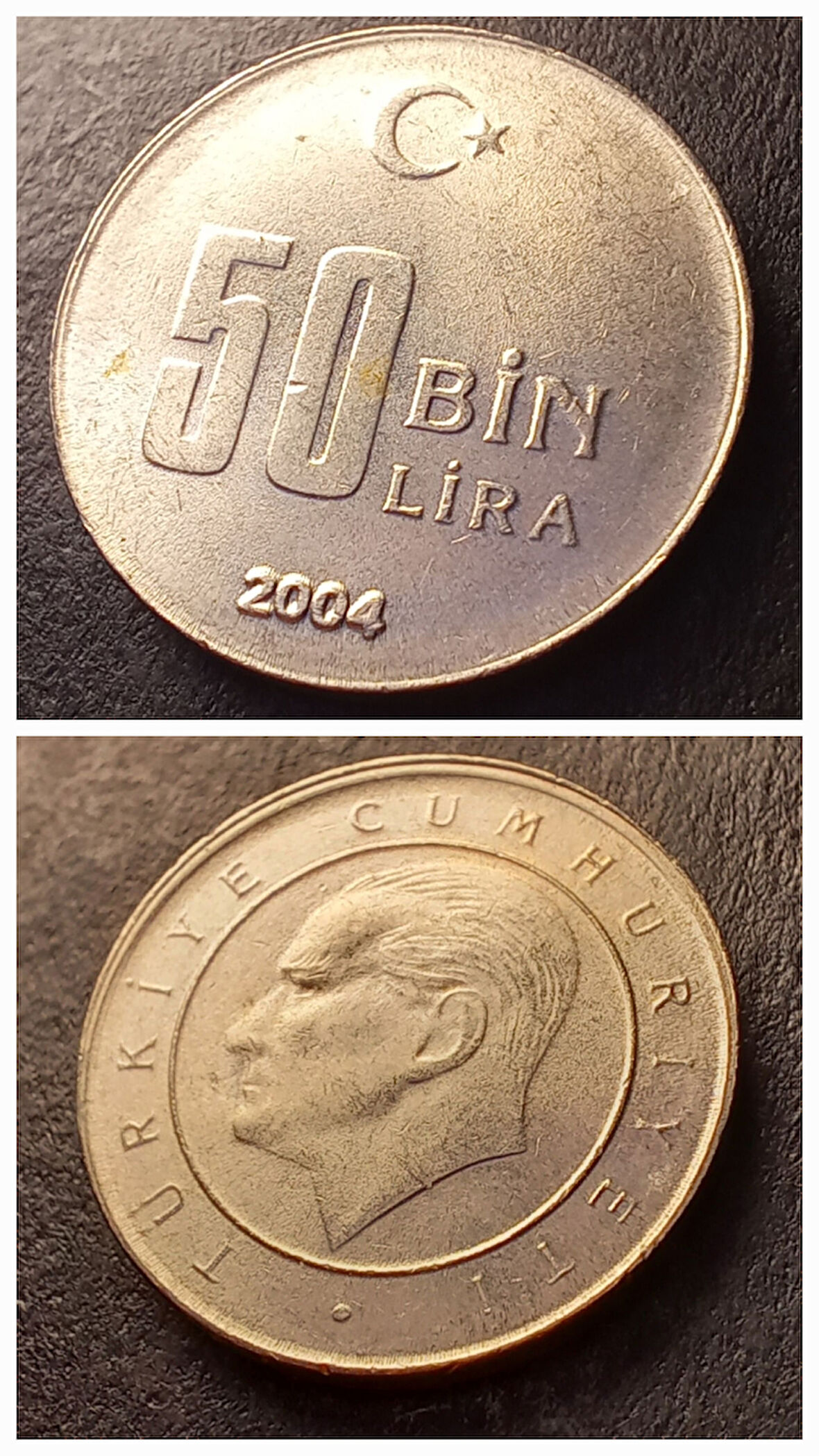 Escoines Koleksiyon 39963680156a0be72d 50.000 Lira 2004 ÇA/Çil Eski Madeni Para