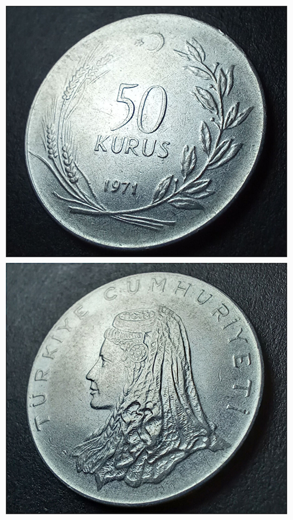 Escoines Koleksiyon 3996368015b618ae2c 1971 Akmonital 50 Kuruş ÇÇT+/ÇA Eski Madeni Para