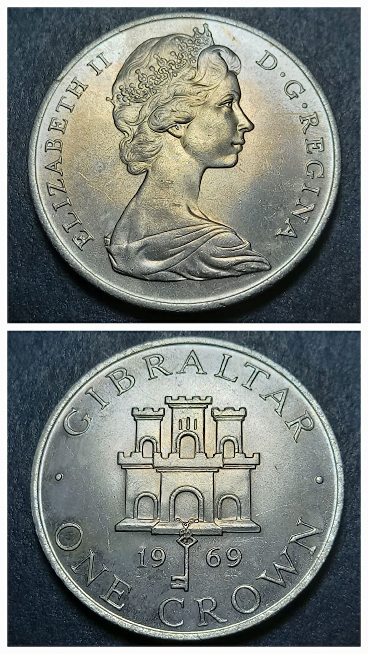 Escoines Koleksiyon 39963680162461081a 1969 1 Kron Cebelitarık ÇİL eski yabancı madeni para
