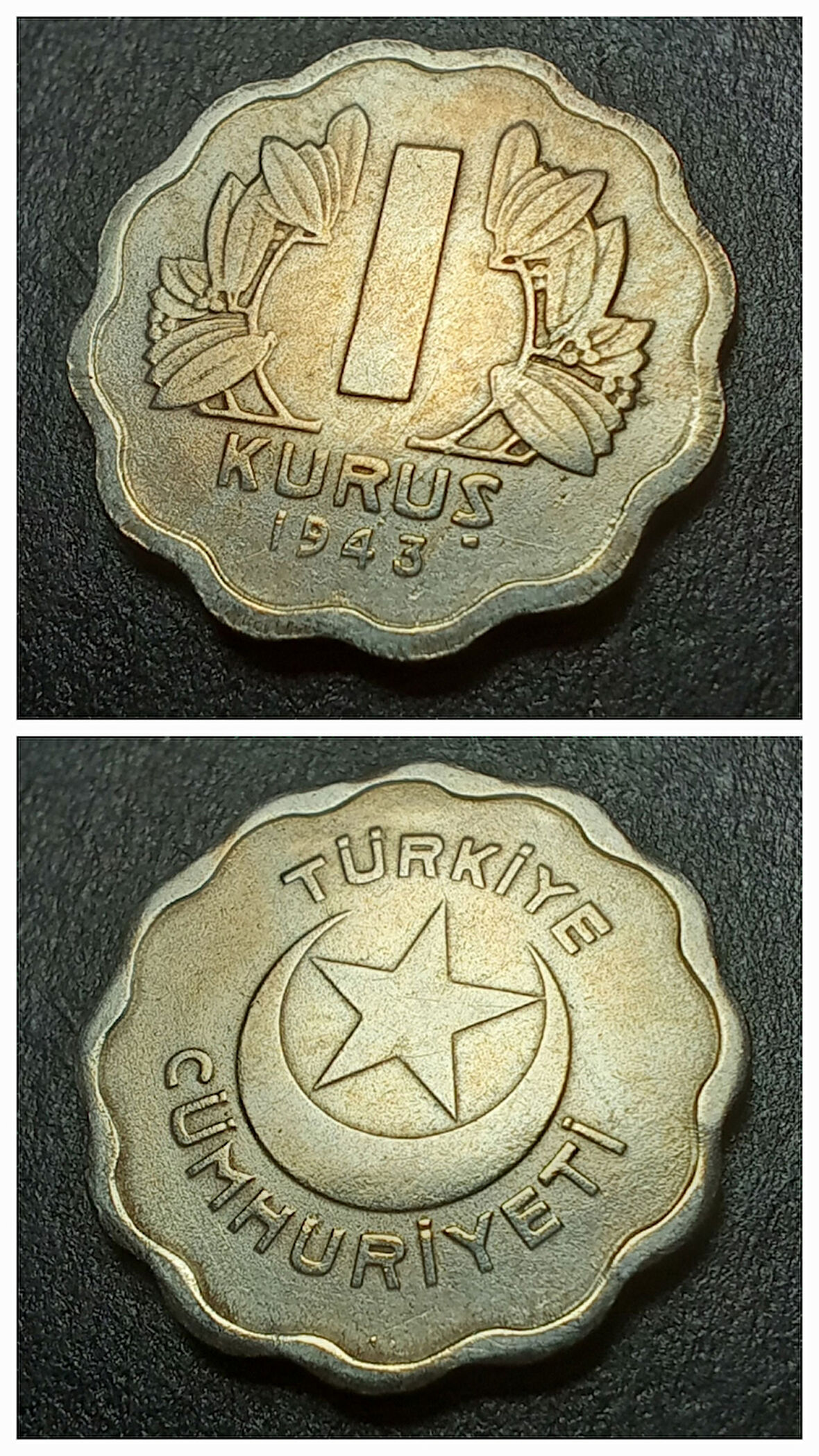 Escoines Koleksiyon 3996368023e364f87f 1943 1 Kuruş CA Eski Madeni Para
