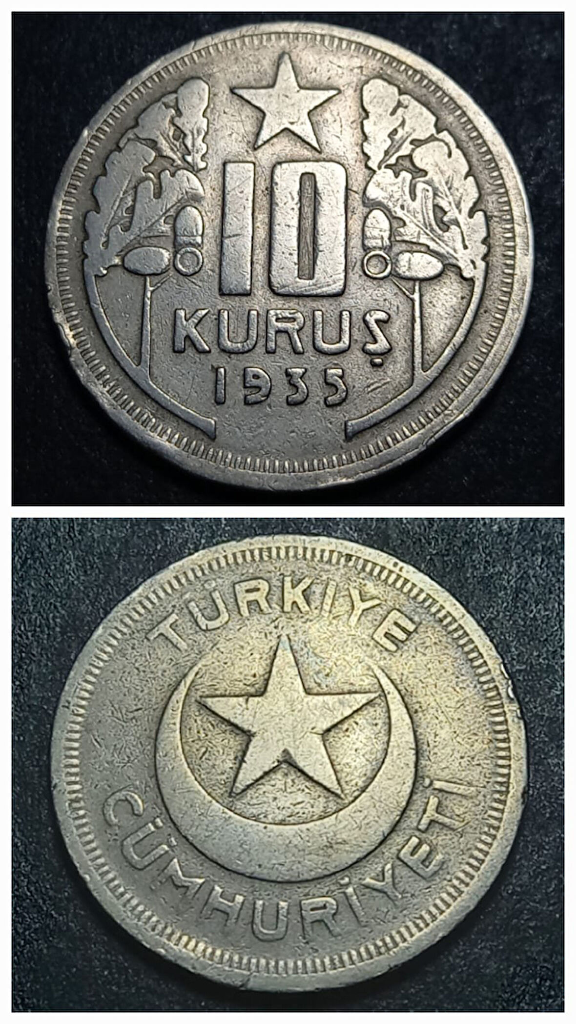 Escoines Koleksiyon 39963680240e0779f1 10 Kuruş 1935 (RR) ÇÇT/ÇÇT+ eski madeni para