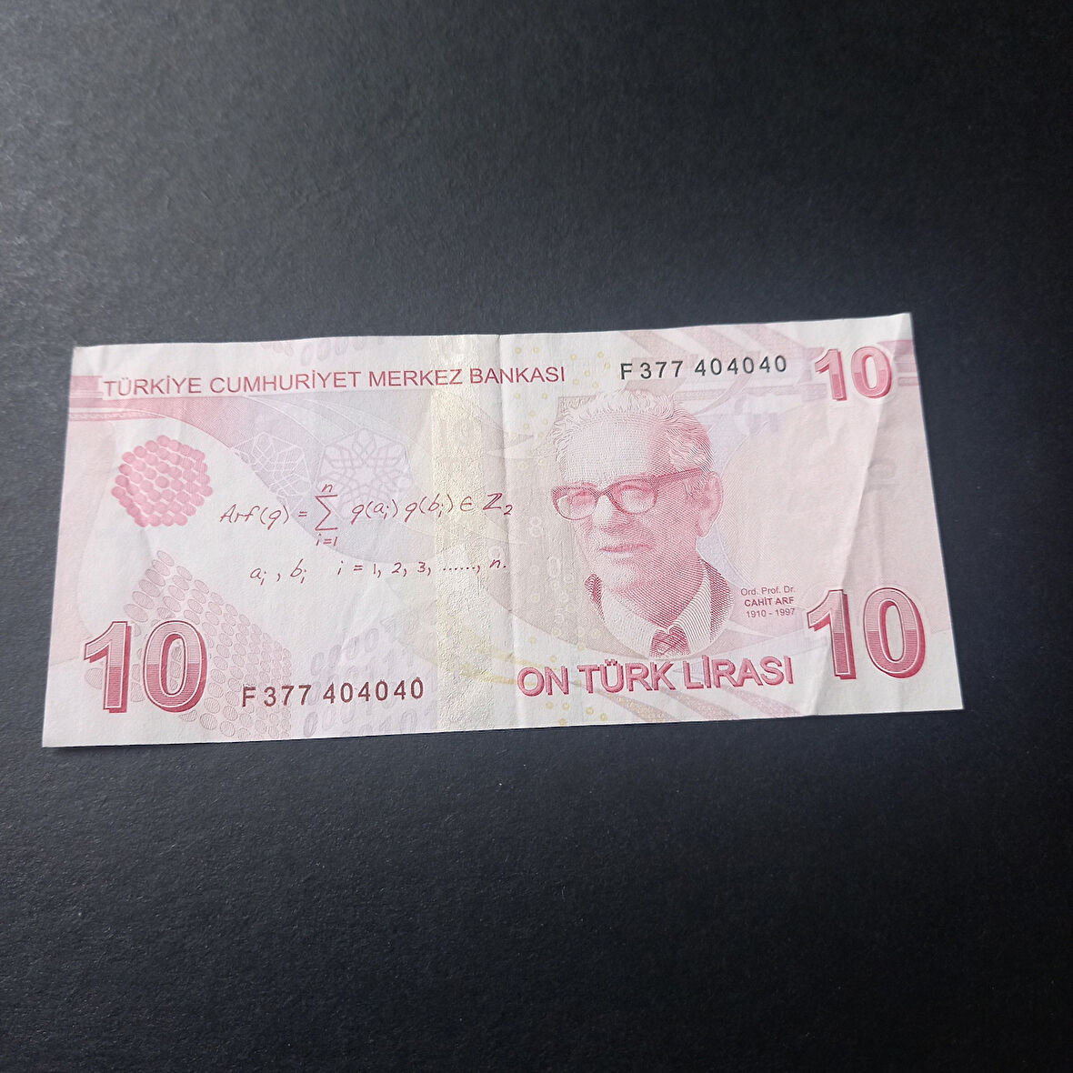 Escoines Koleksiyon 39963680c0f4254a15 9.Emisyon 10Türk Lirası Güzel Numara F377 404040