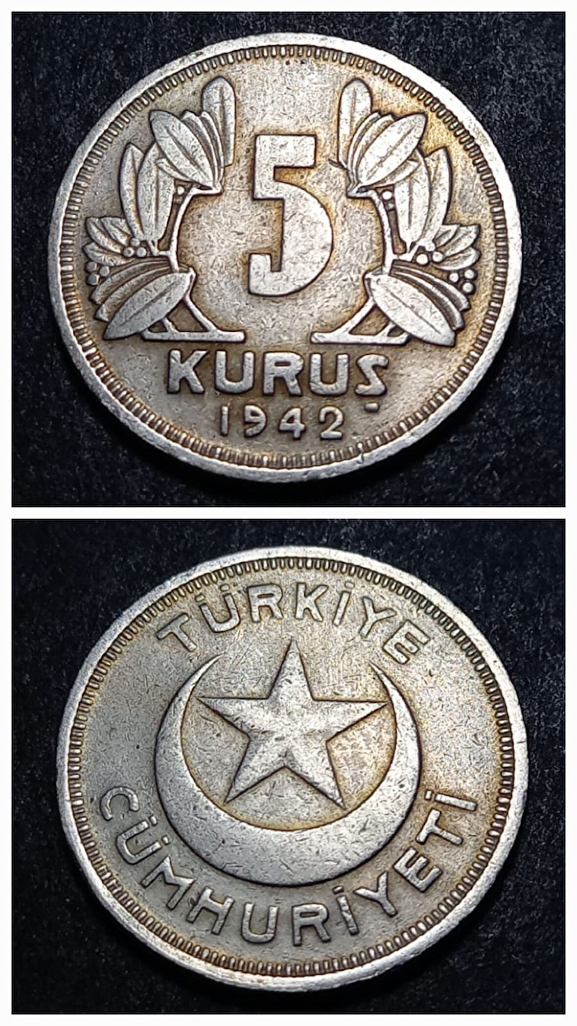 Escoines Koleksiyon 39963680e0f909732b 1942 5Kuruş ÇT/ÇÇT eski yerli madeni para 5 kuruş