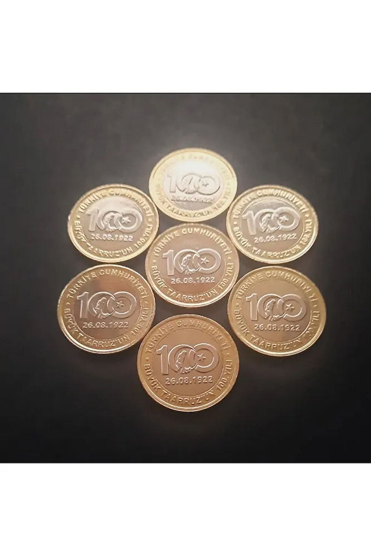 Escoines Koleksiyon 39963680e6f3859c54 100.Yıl Büyük Taarruz'un Hatıra Parası Madeni 1tl çil 7adet