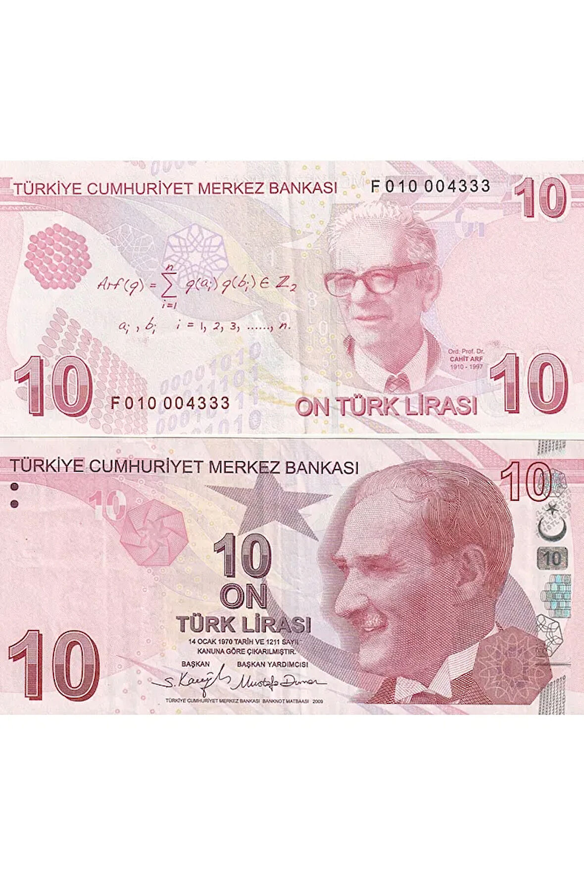 Escoines Koleksiyon 39963680eab3c730c6 9.emisyon 10türk lirası çil (F010 004333) yerli kağıt para