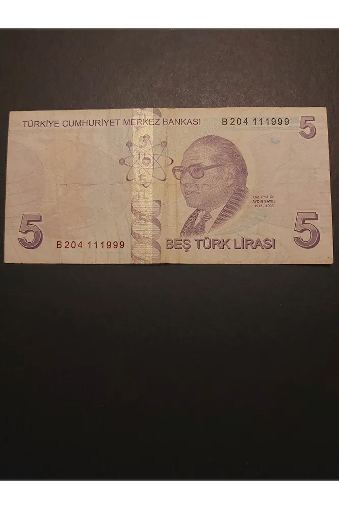 Escoines Koleksiyon 39963680eafe2be3b4 5TL güzel numara B204 ÇT+ TC kağıt para