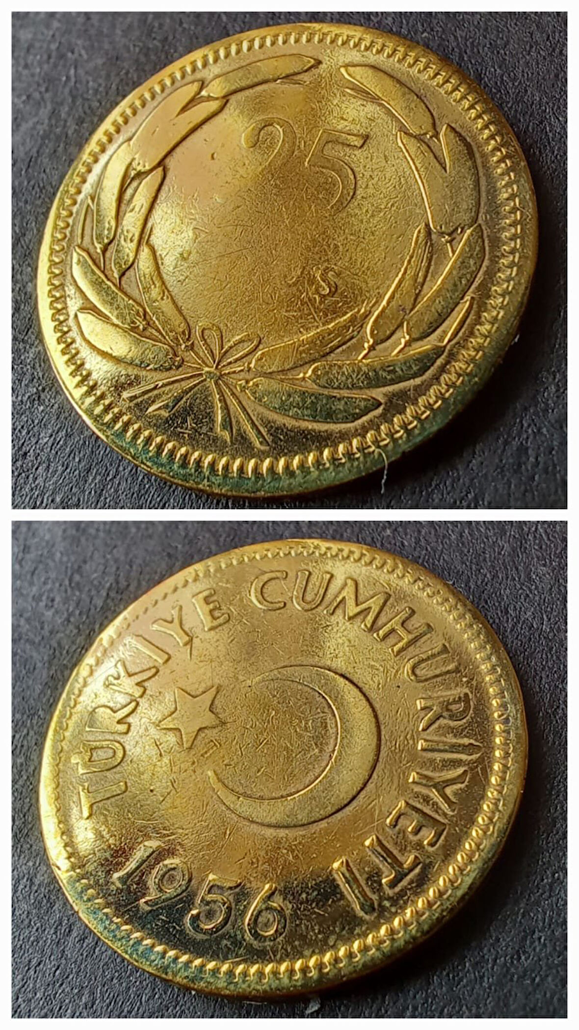 Escoines Koleksiyon 399636817b5f17ca59 1956 25Kuruş ÇT/ÇÇT eski madeni para