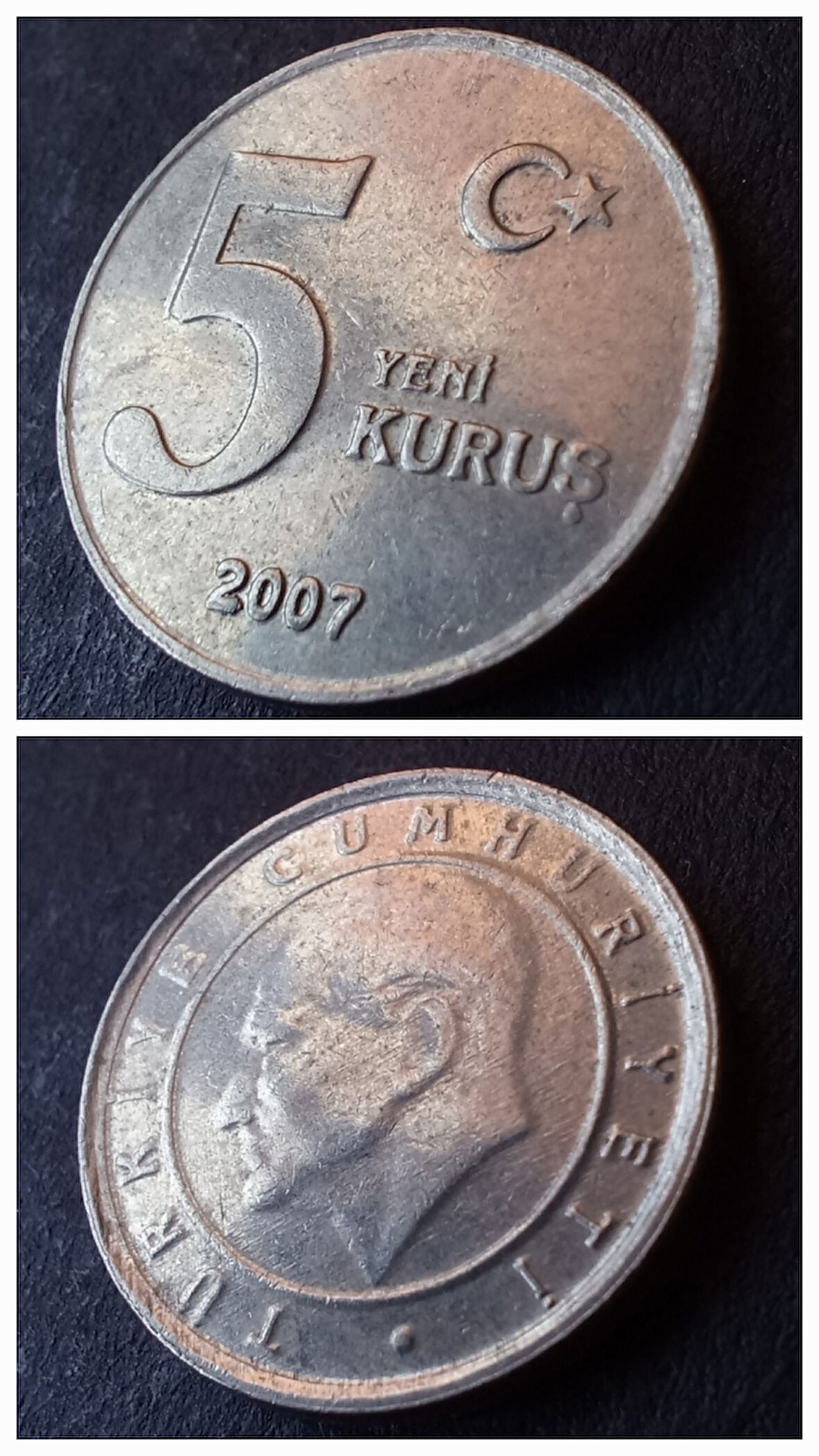 Escoines Koleksiyon 399636817b7aeb4d30 2007 5YeniKuruş ÇT/ÇÇT Eski Madeni Para