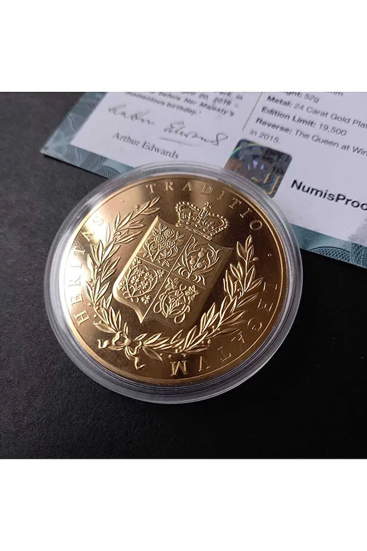 39963681b2fefb9fba Numis Proof 2016 Kraliçe Elizabeth 24Ayar AltınKaplama Sertifikalı 52gram A-35193