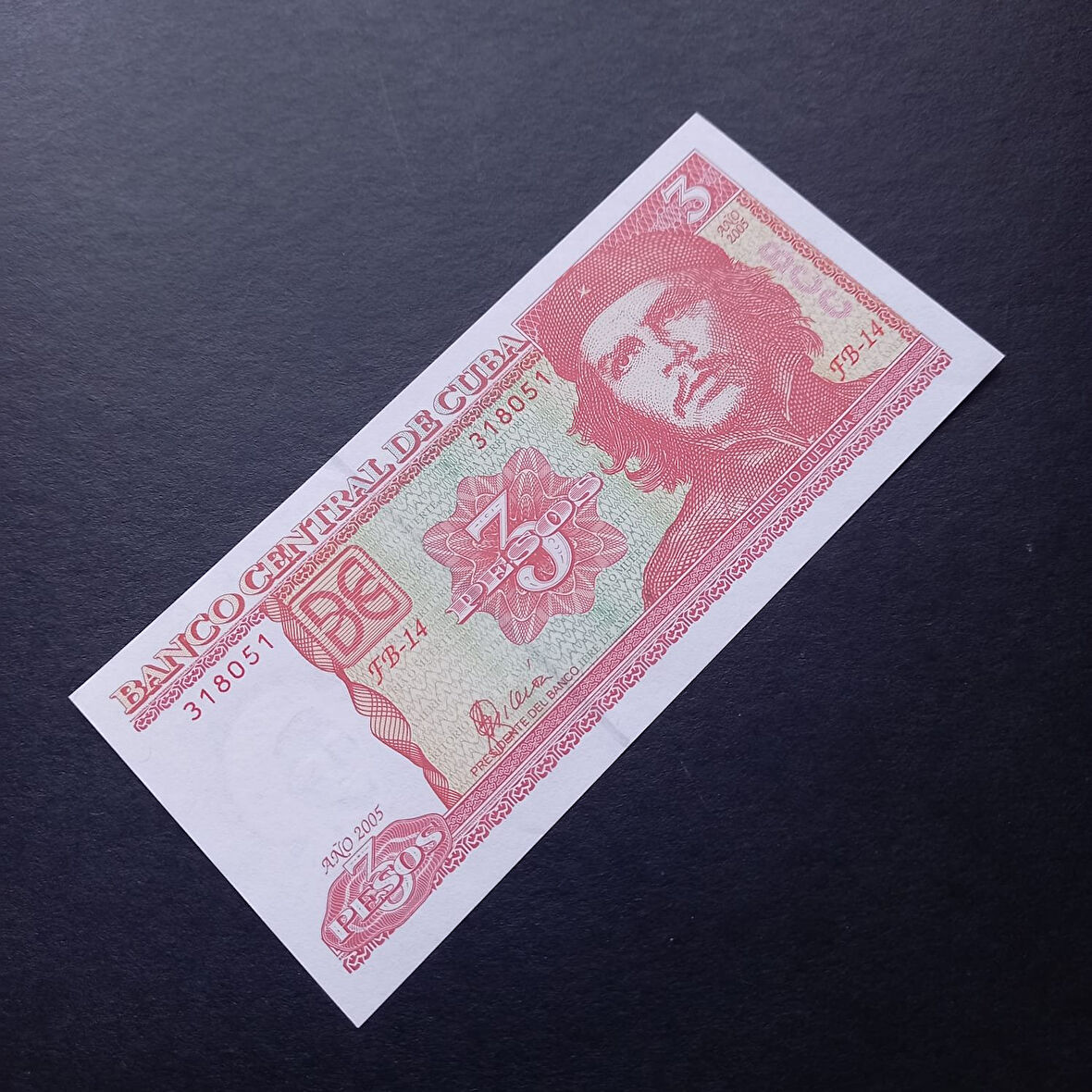 Escoines Koleksiyon 399636834d054ec690 2005 Küba 3 pesos ÇİL eski yabancı kağıt para
