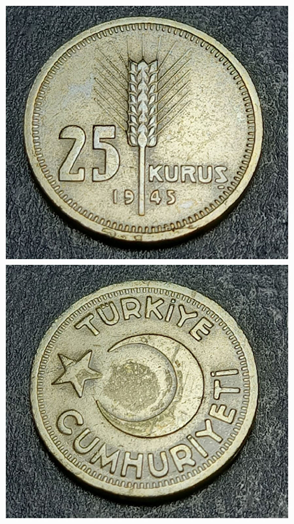 Escoines Koleksiyon 39963685701d88a916 Darphane Setinden Çıkma 1945 25Kuruş Eski Madeni Para