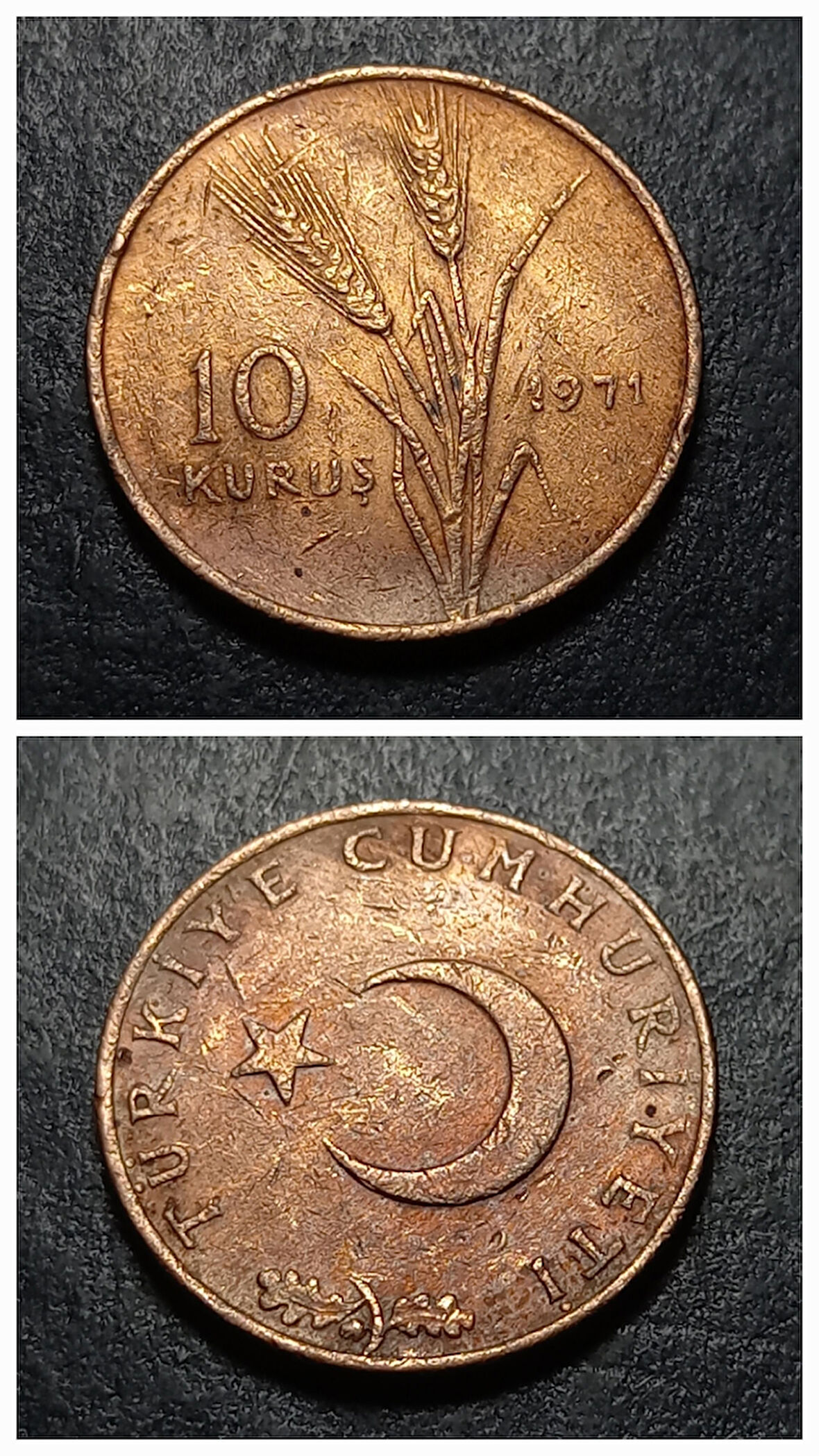 Escoines 39963687345dccb9a8 10Kuruş 1971 bronz çt Para