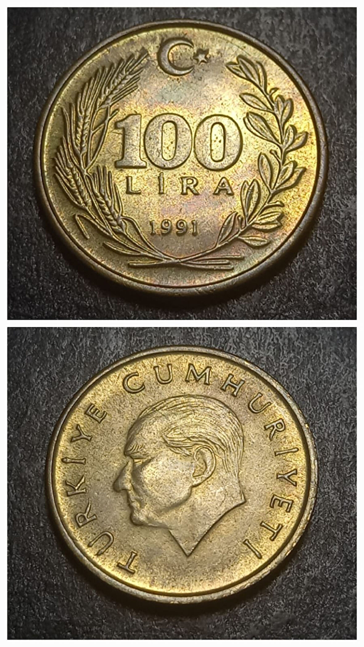 Escoines Koleksiyon 39963687b0c4cc98f3 1991 Pirinç 100 Lira ÇA/ÇİL Eski Madeni Para