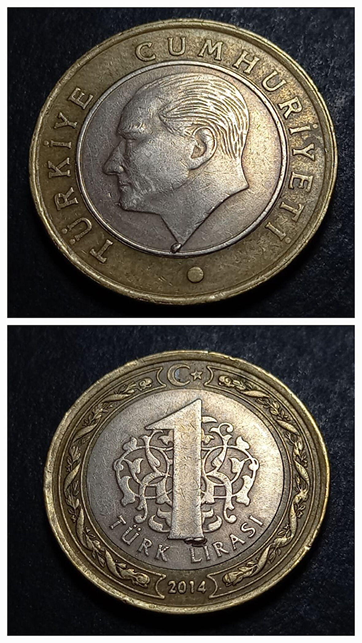 Escoines Koleksiyon 3996368800cdd4ecc3 2014 çapaklı 1tl ÇÇT eski madeni para