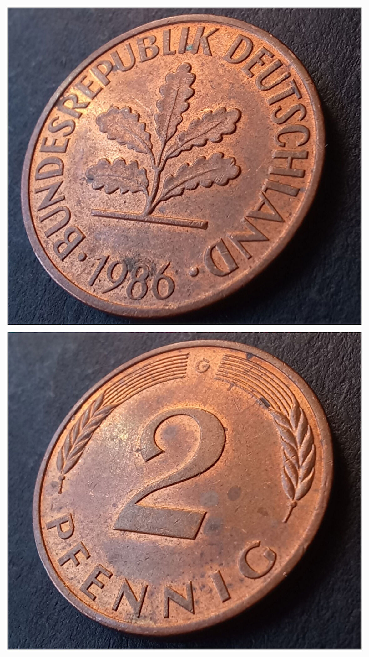 Escoines 39963688566eb12305 1986 Almanya 2Pfennig ÇA+ Eski yabancı madeni para