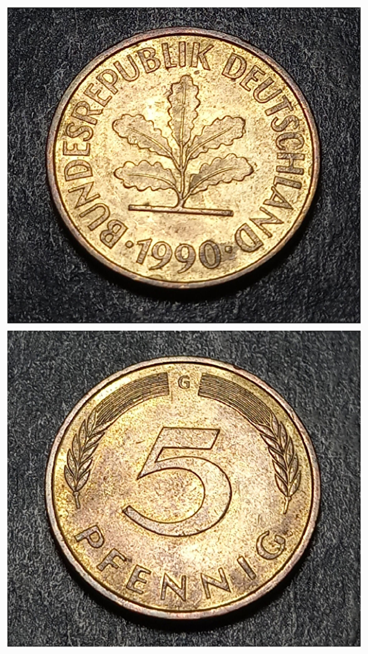 Escoines 399636899193beb6f0 1990 G 5 pfenning ççt+ para