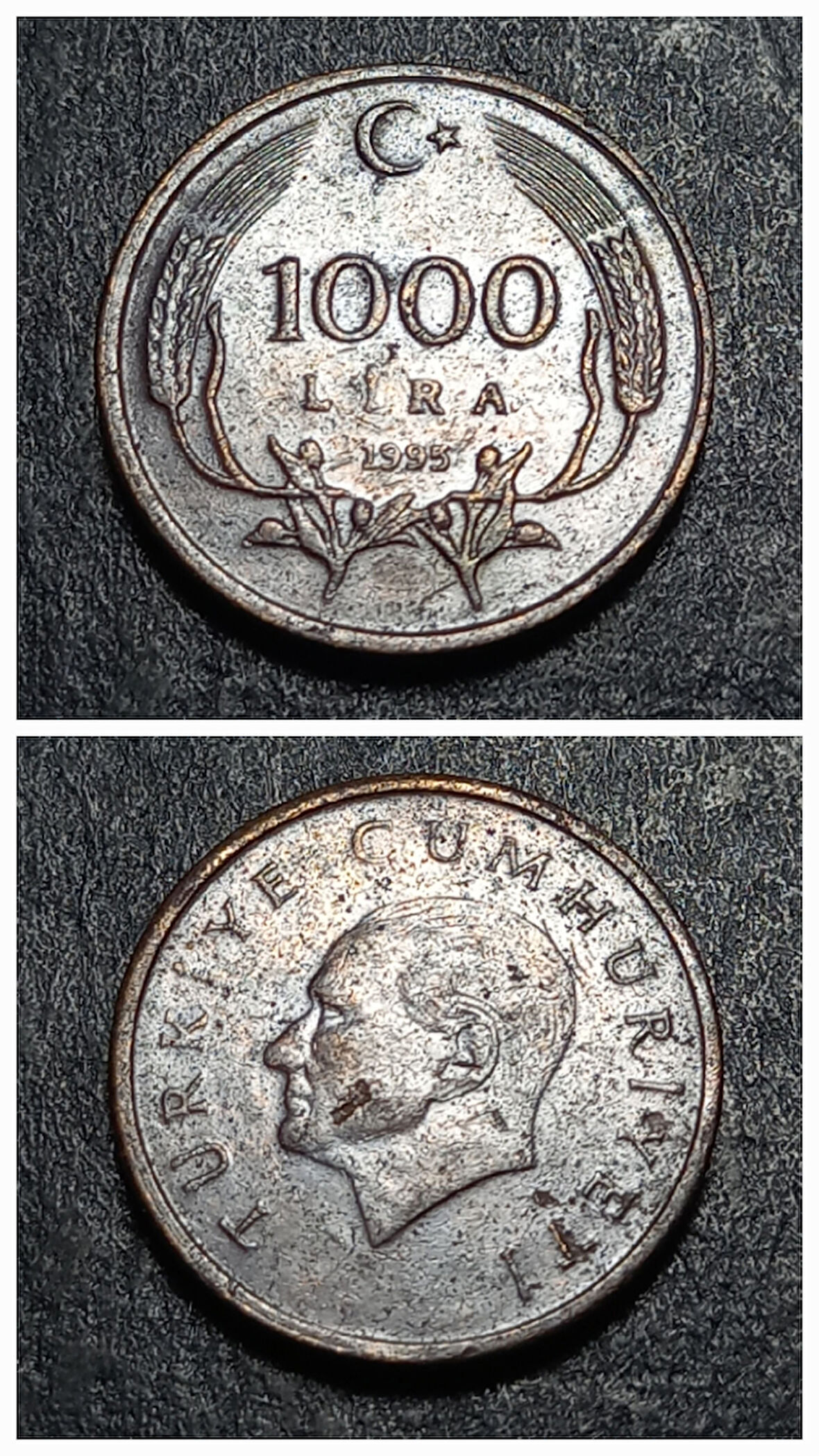 Escoines 3996368991cb0be110 1995 1000lira çt+ %90 Bakır para