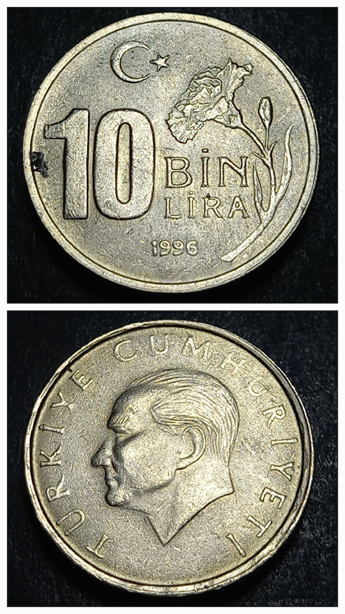 Escoines 399636899235fadf06 1996 10bin lira ççt+ para