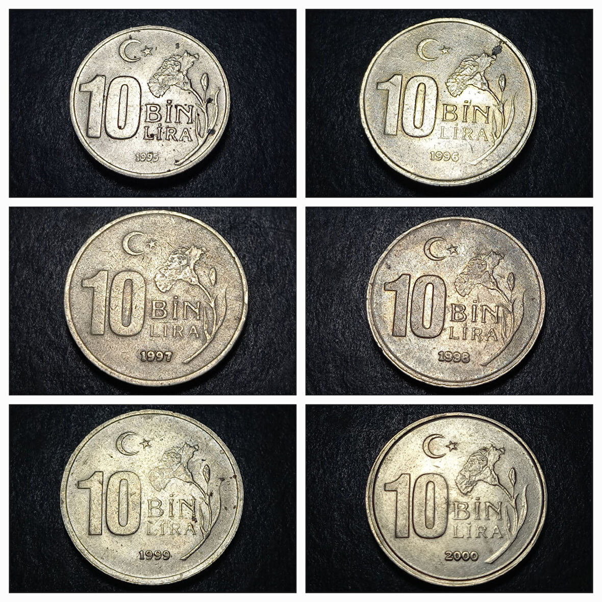 Escoines 39963689923c70bbe1 1995 1996 1997 1998 1999 2000 10bin lira para