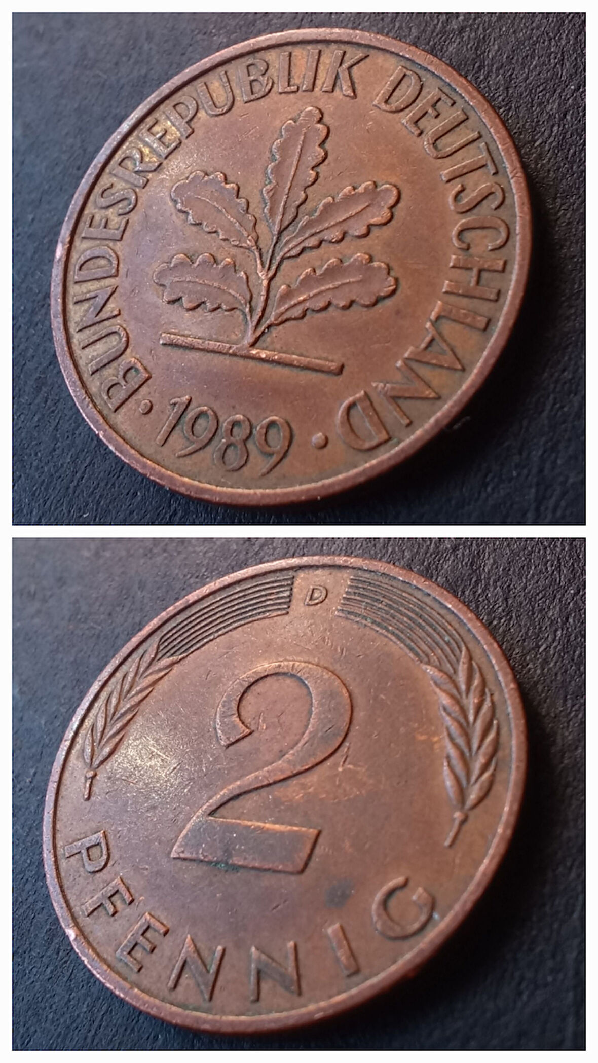 Escoines 39963689a706366194 1989 D Almanya 2Pfennig ÇÇT+ para