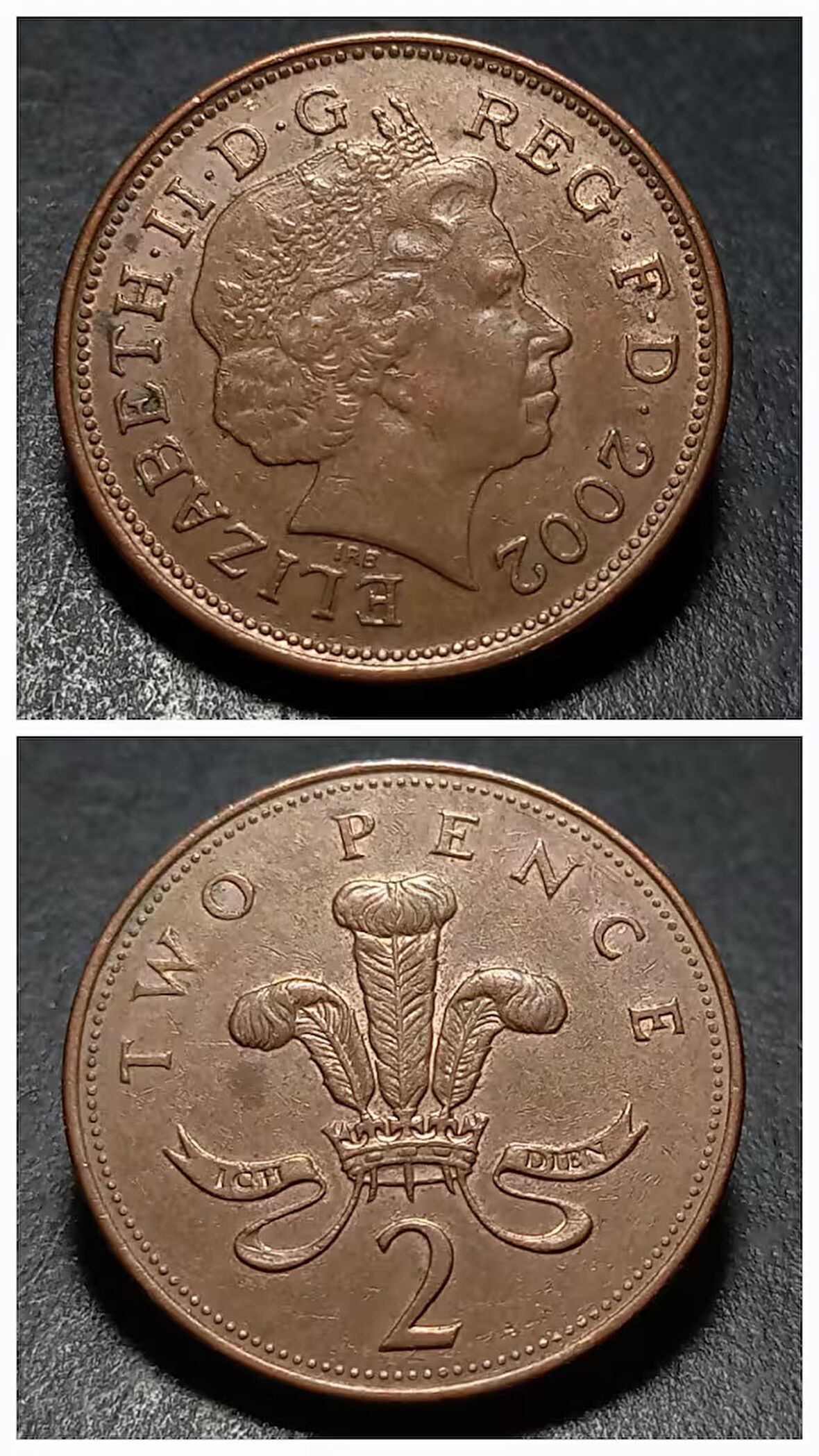 Escoines 3996368af49577cfd4 2002 two pence İngiliz sterlini 2 peni Bakır kaplamalı çelik ççt+ para