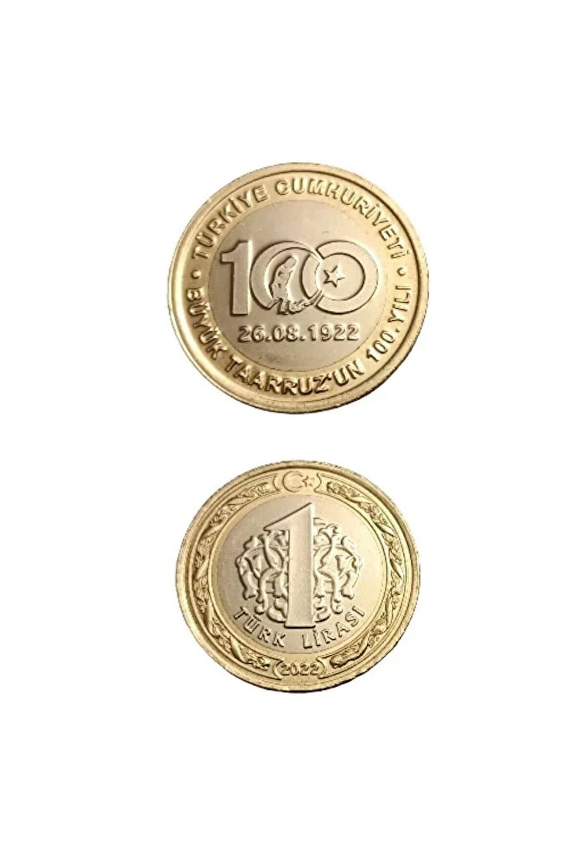 Escoines 3996368d85d63b8304 2022 100. yıl Büyük Taarruz'un Hatıra Parası 1 lira Çil para