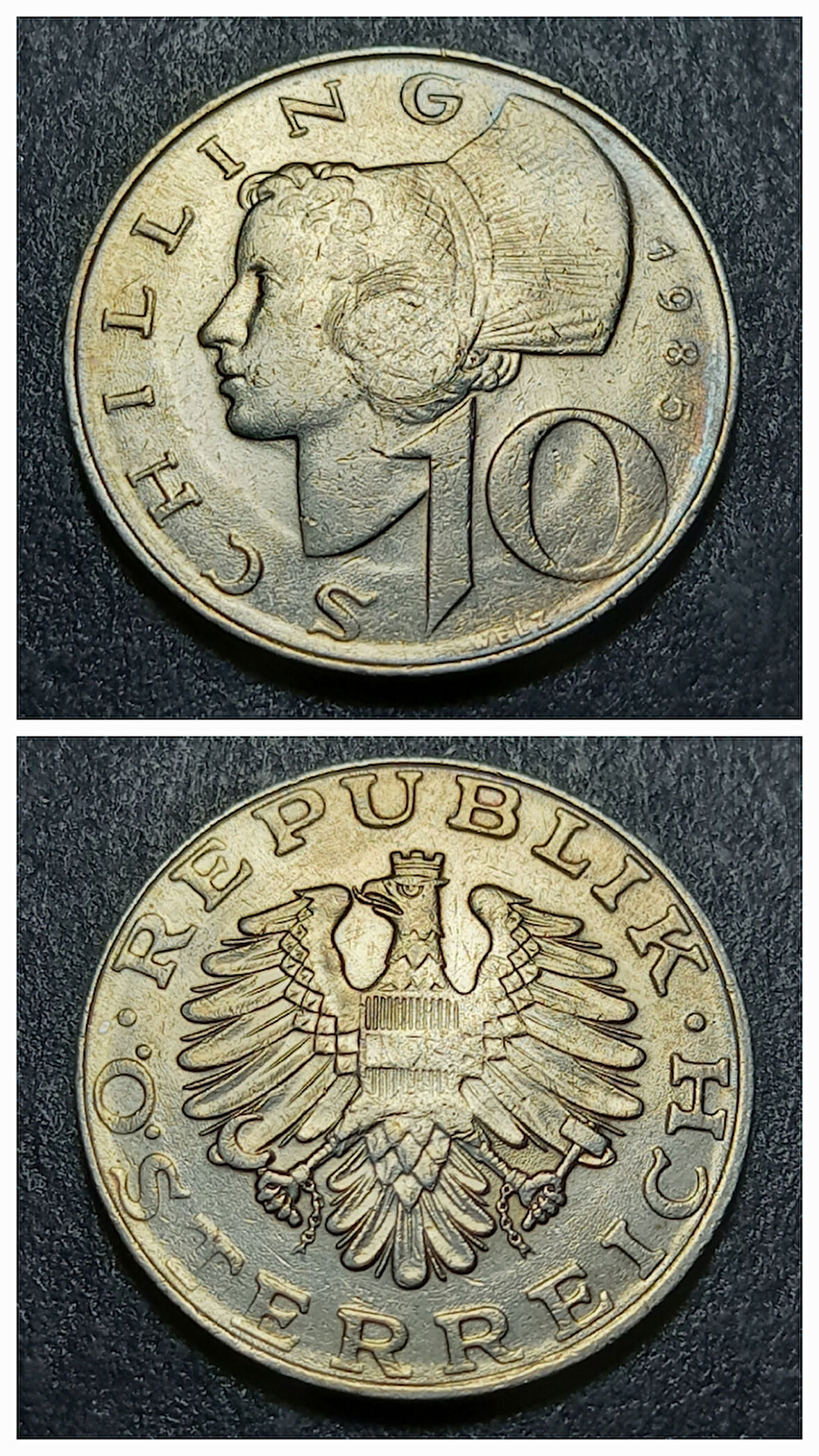 Escoines Koleksiyon 3996368f3d9e42ae24 1985 Avusturya 10Shilling CA/ÇİL eski yabancı madeni para