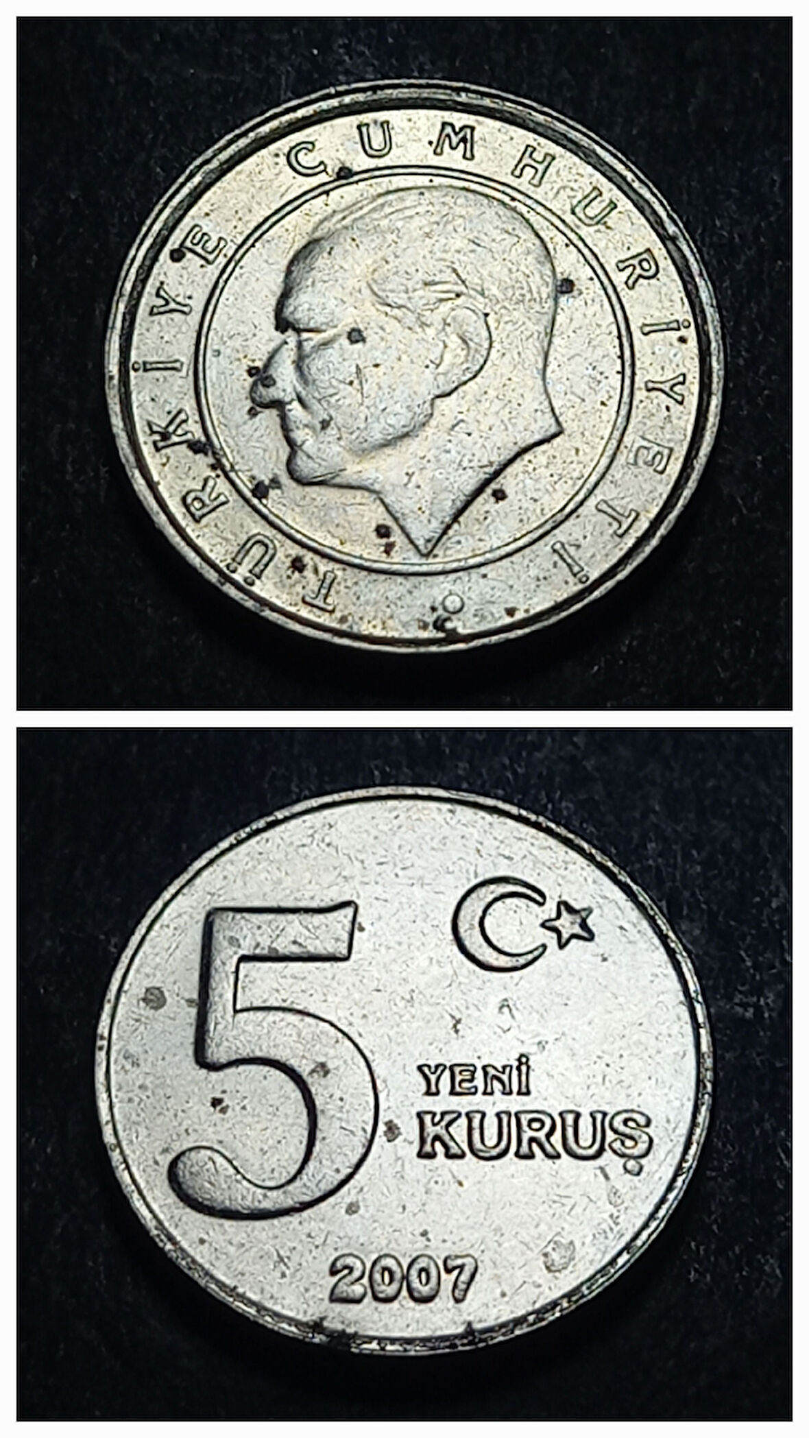 Escoines Koleksiyon 3996368f4170364a07 2007 5Yeni Kuruş ytl ççt eski madeni para