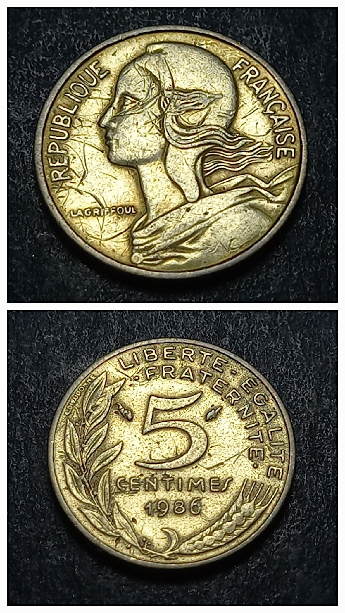 Escoines Koleksiyon 3996368f417af8ade2 1986 Fransa 5 cetimes çt eski yabancı madeni para