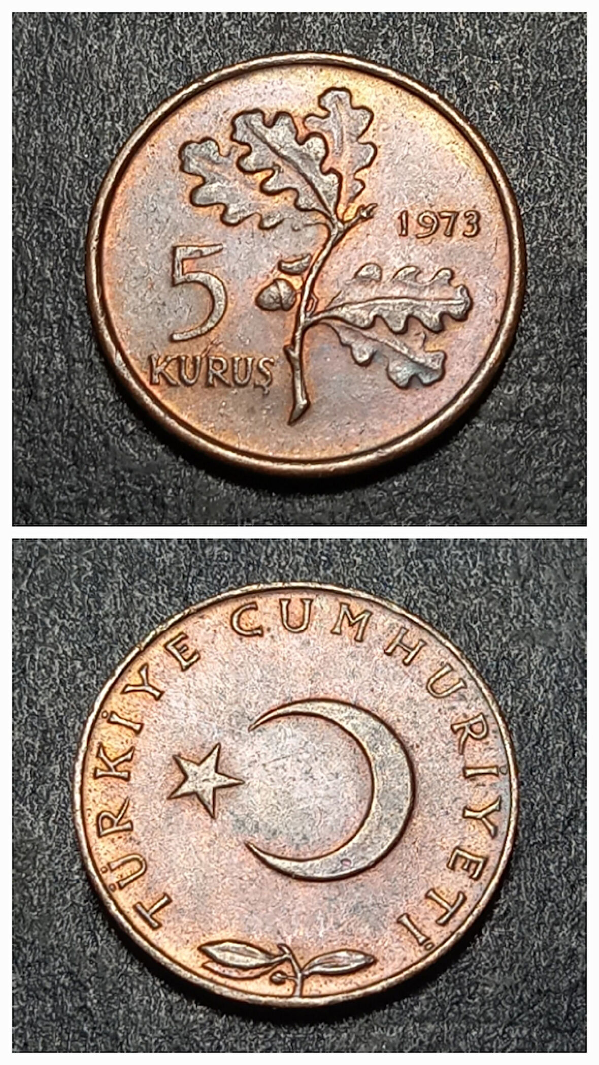 Escoines Koleksiyon 3996368f41e078eda1 1973 ççt+ 5 Kuruş eski madeni para