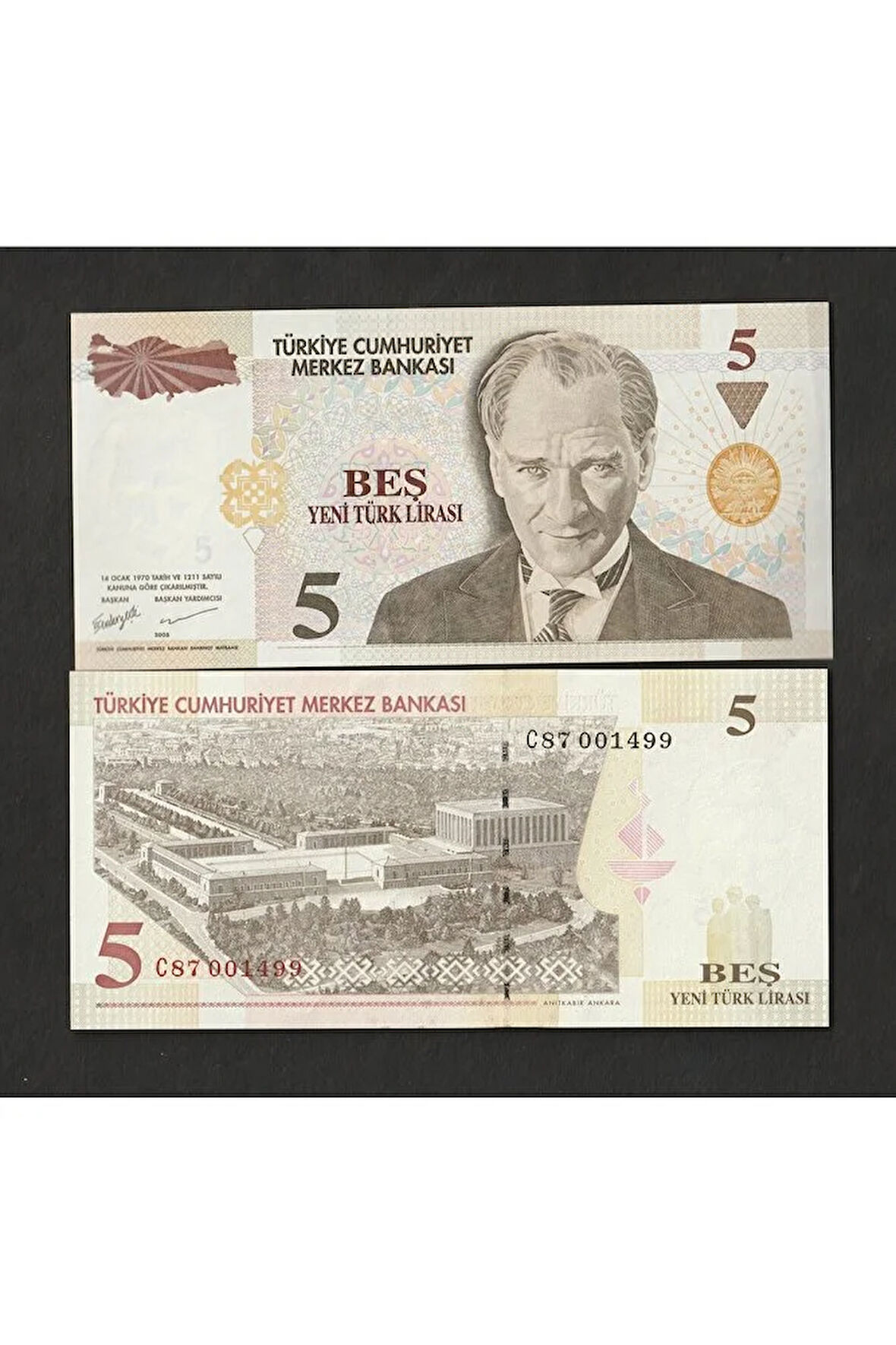 Escoines 3996368f7f701a953e 8.emisyon YTL 5 yeni-türk-lirası ÇİL 001499