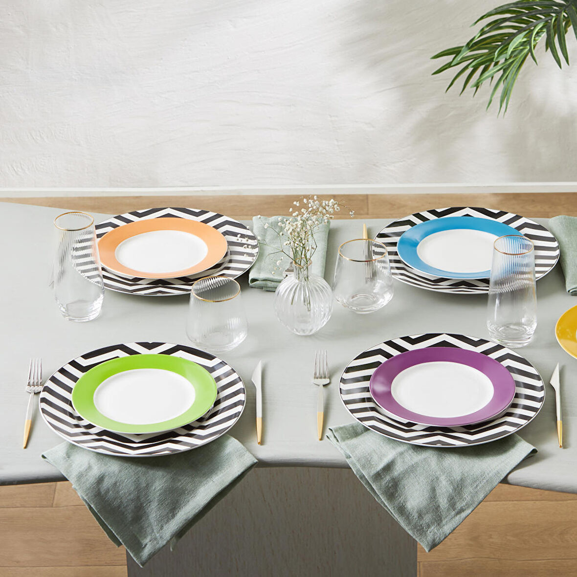 Karaca Zigzag 12 Parça 6 Kişilik Porselen Yemek Takımı