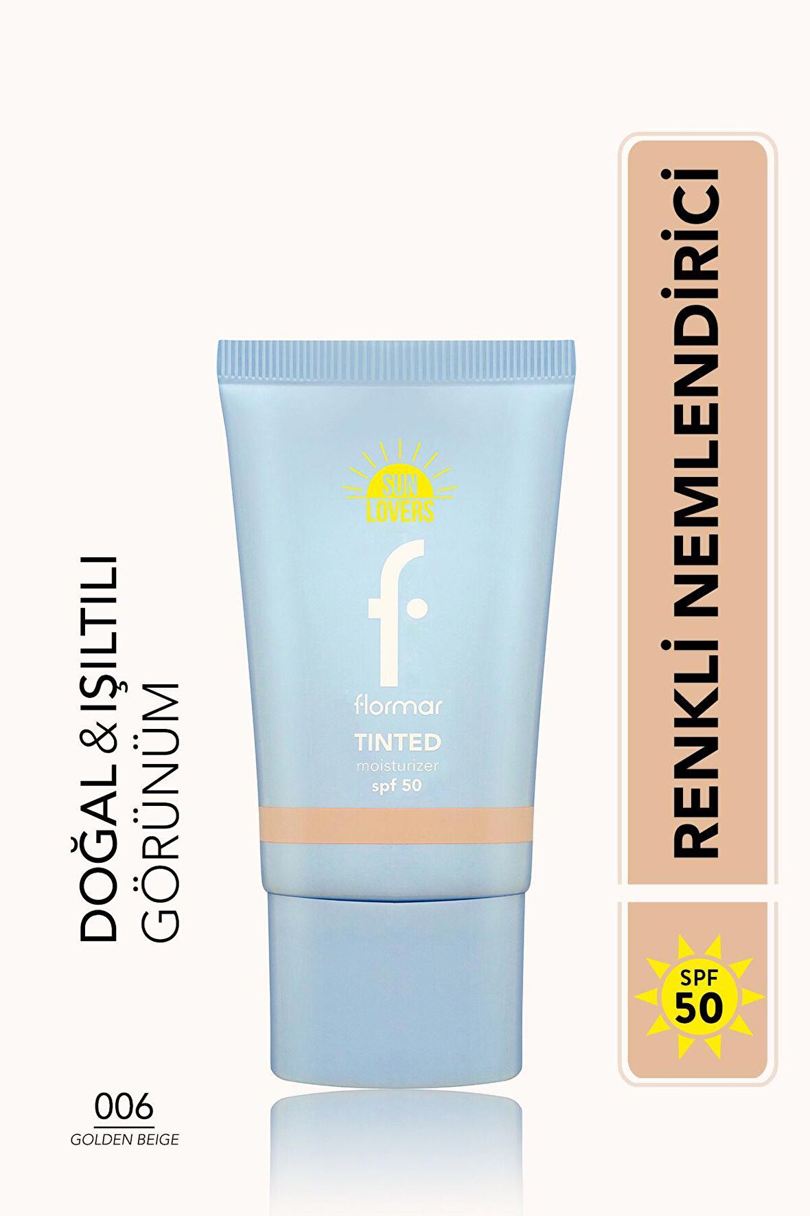 Flormar Sun Lovers Nemlendirici Etkili & Doğal Bitişli Renkli Güneş Koruyucu Spf50-006 Golden Beıge