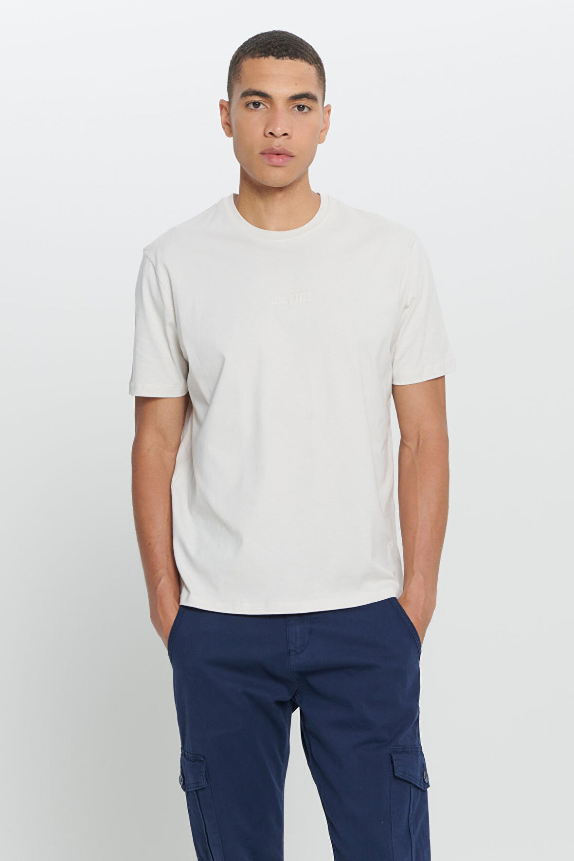 Comfort Fit Rahat Kesim %100 Pamuk Bisiklet Yaka Tişört