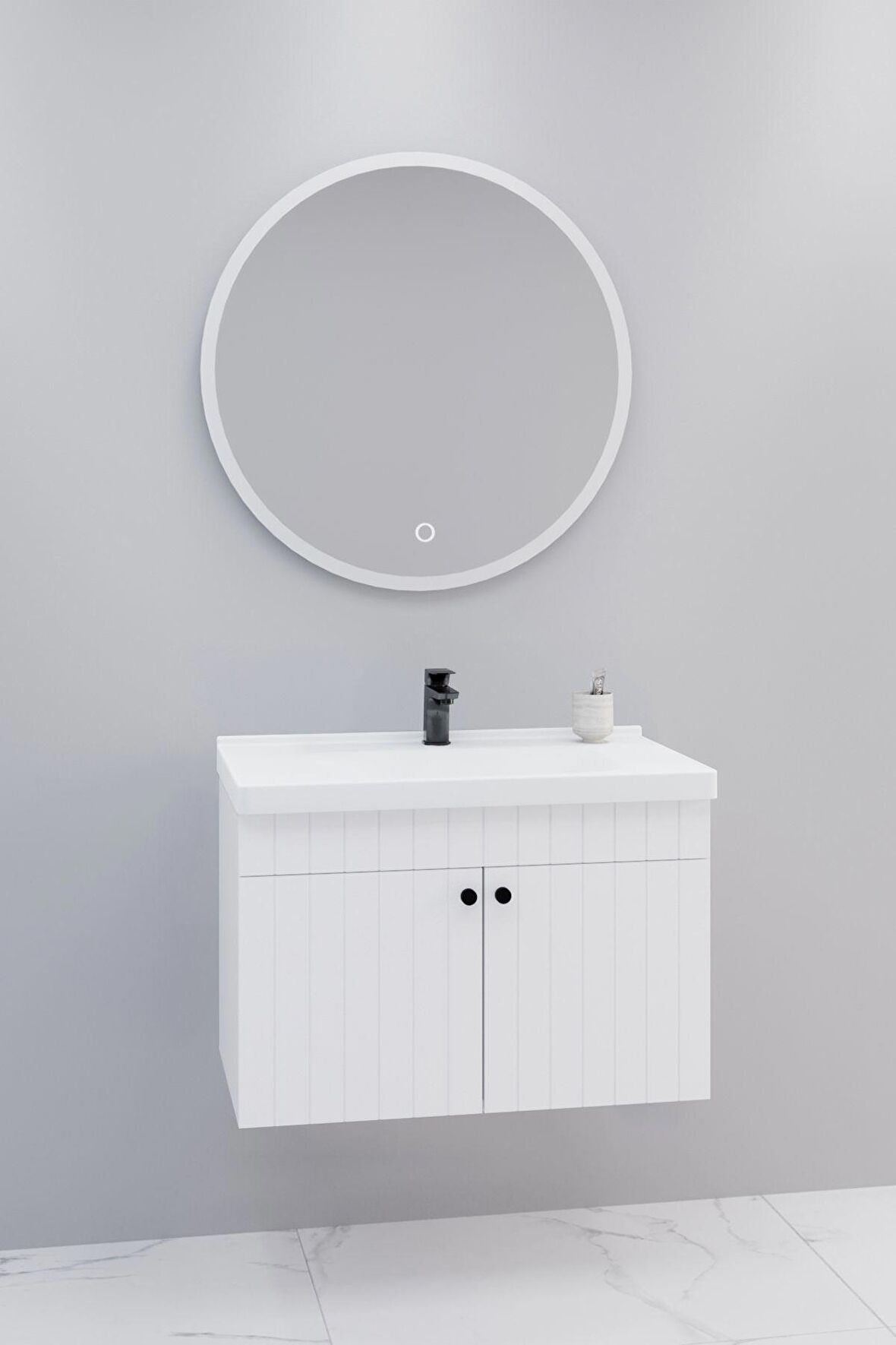 Avien 80 Cm Banyo Dolabı Orz Led Aynalı - Boy Dolap Hariç