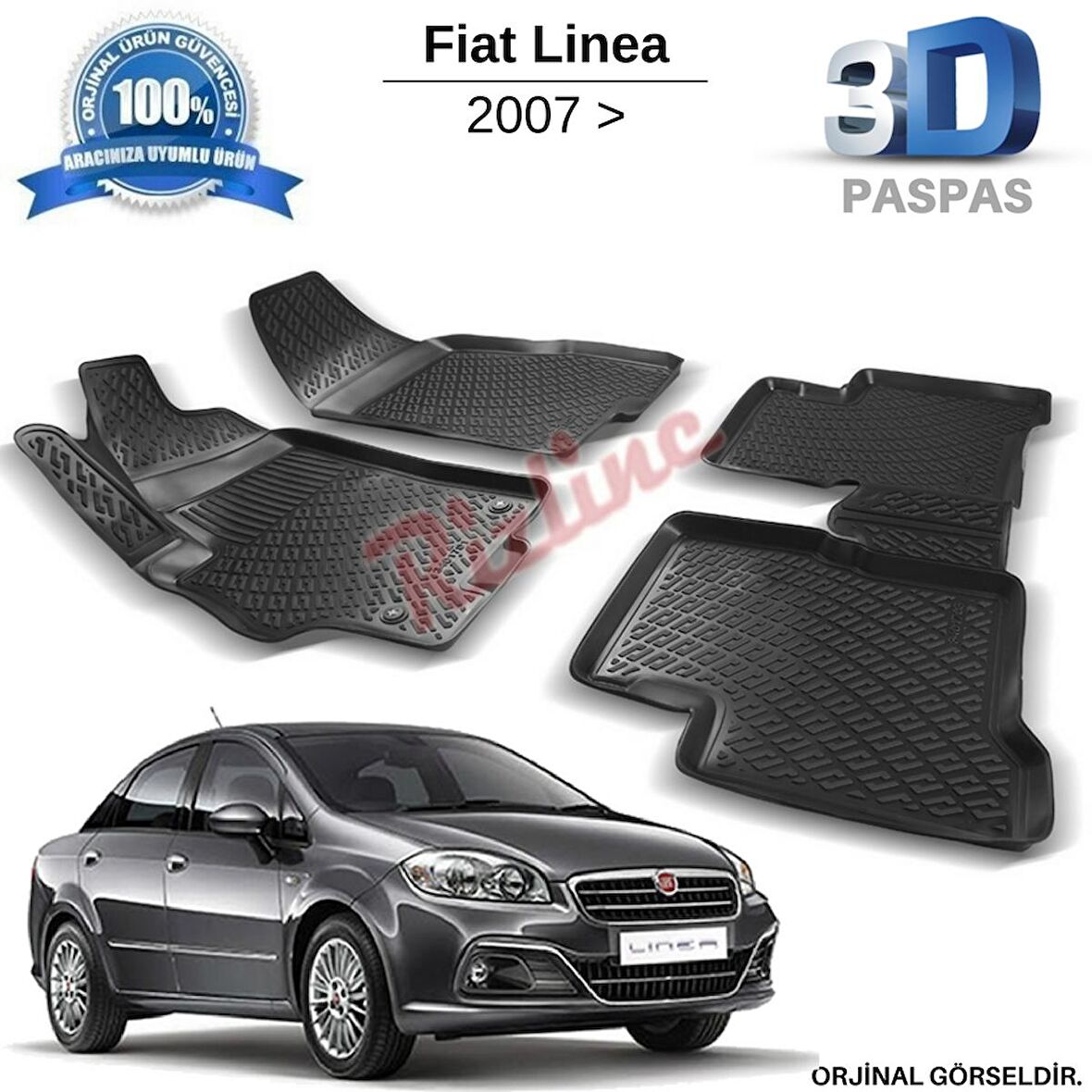 Fiat Linea 3D Havuzlu Paspas