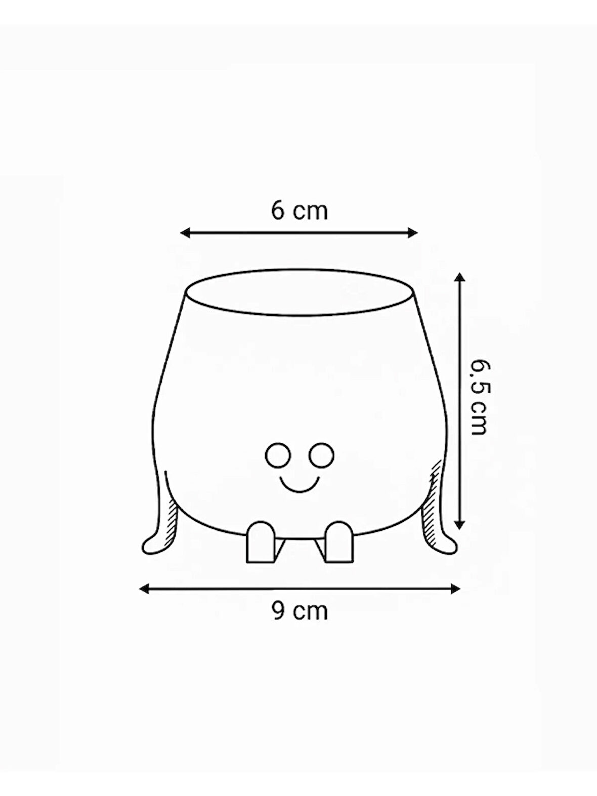 Dekoratif Sevimli Figürlü Saksı | Oturan Saksı | Kaktüs & Sukulent Mini Saksı – 3D Baskı