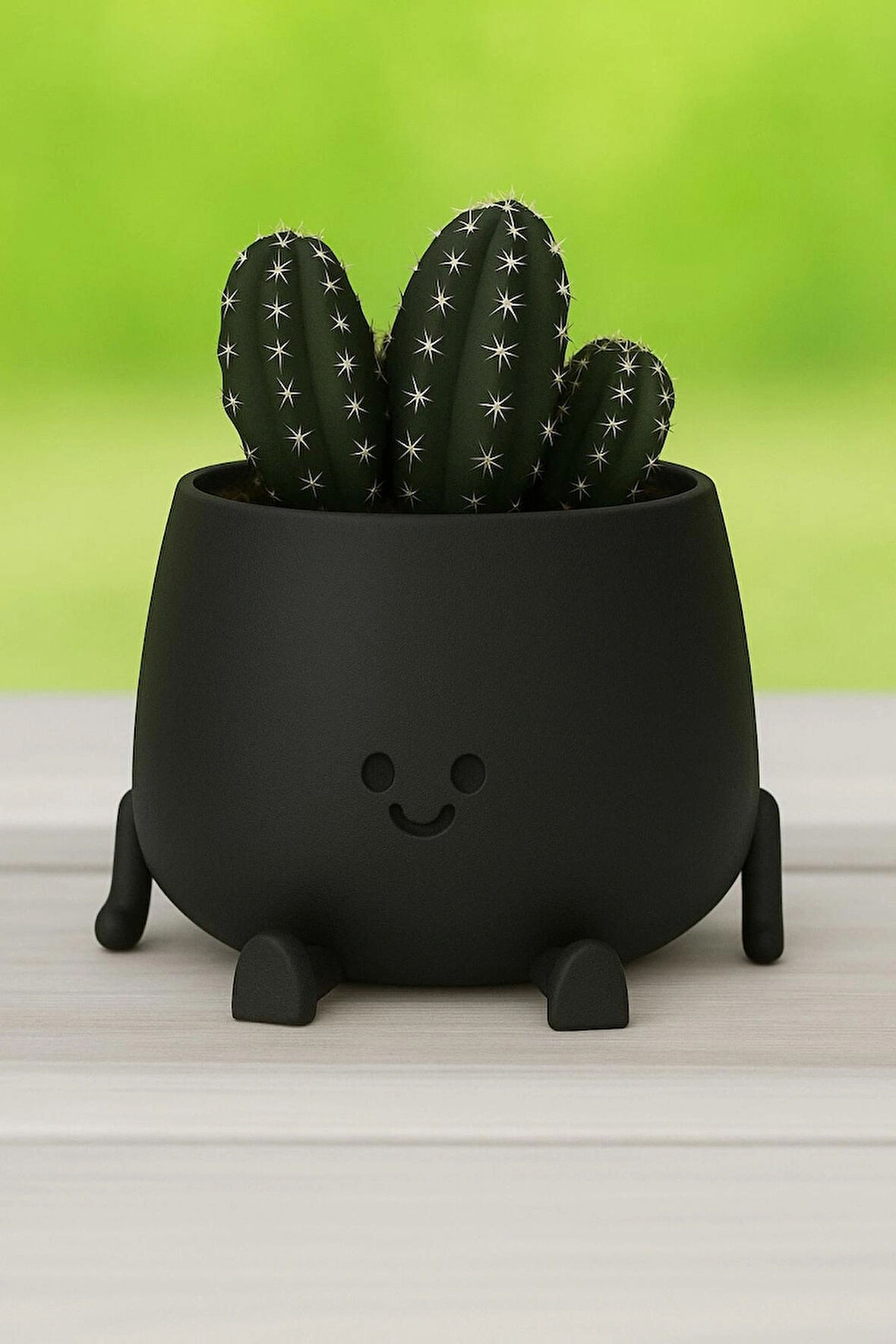 Dekoratif Sevimli Figürlü Saksı | Oturan Saksı | Kaktüs & Sukulent Mini Saksı – 3D Baskı