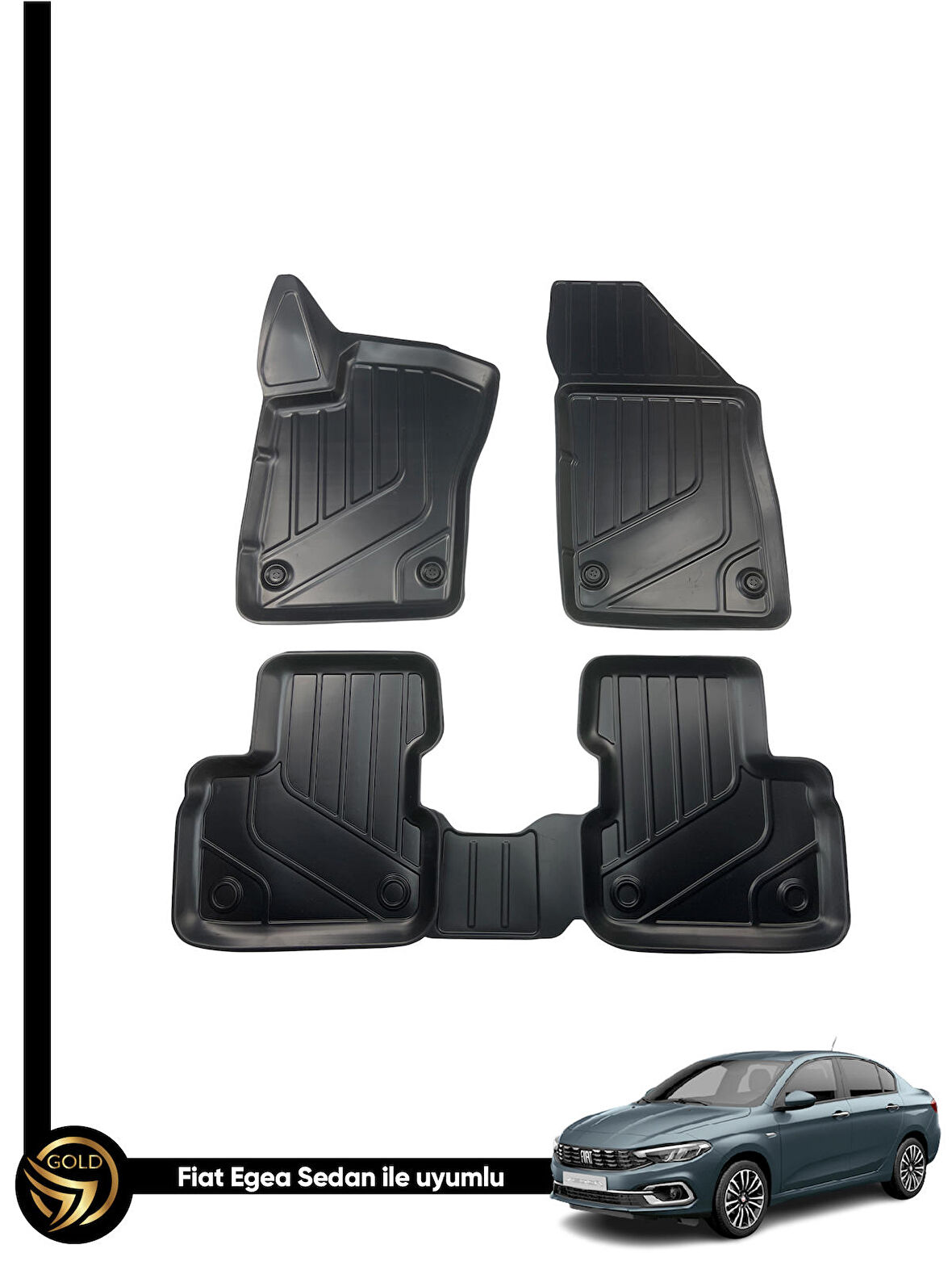 Fiat Egea Sedan İle Birebir Uyumlu 3D Oto Paspas Ruins