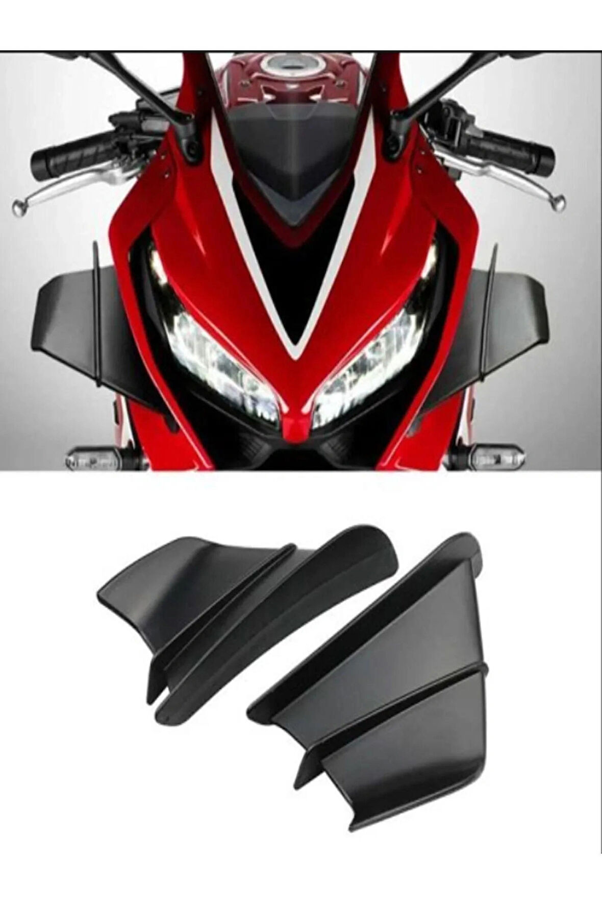 Bajaj Pulsar RS200 / NS200 Uyumlu Aerodinamik Ön Kanatlar Modifiye Winglet  (Sağ/Sol Takım) - Siyah 