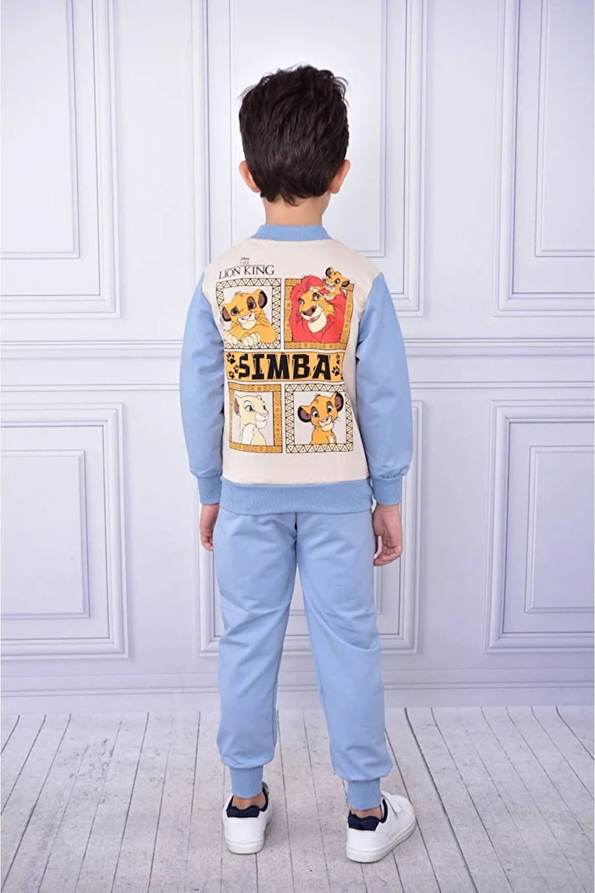 Lion King Kolej Hırkalı 3lü İçi Kısa Kollu Erkek Çocuk Takım Mavi 6019