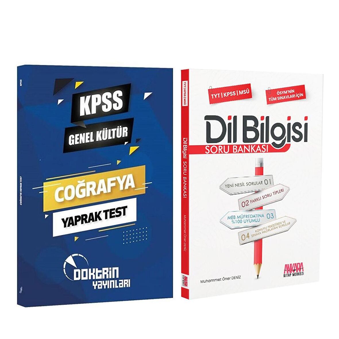 Doktrin KPSS Coğrafya Yaprak Test ve AKM Dil Bilgisi Soru Bankası Seti 2 Kitap