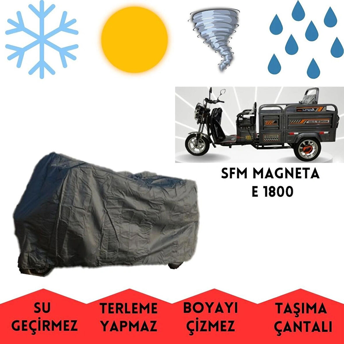 Sfm Magneta E 1800 Kasalı Motor Brandası Su Geçirmez
