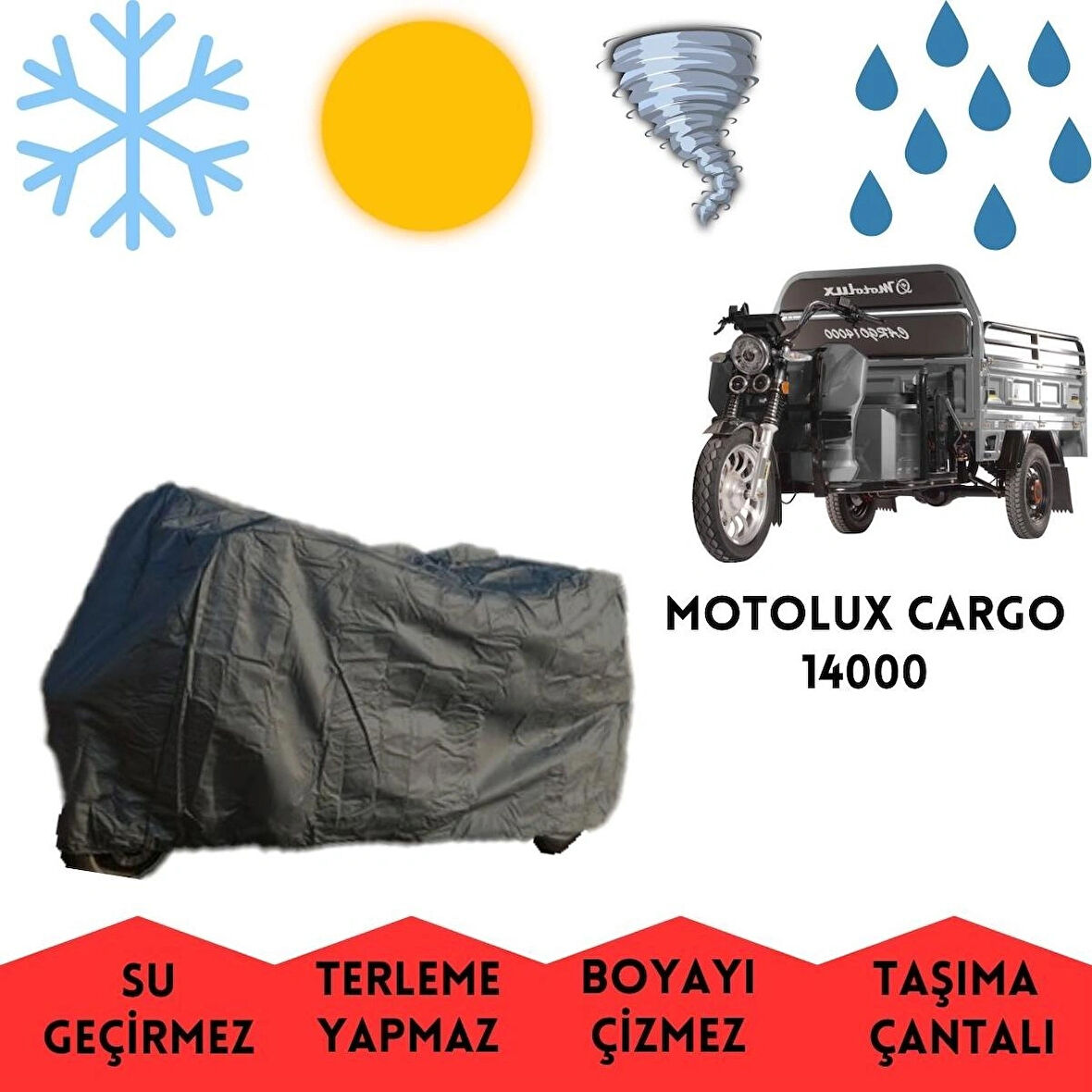 Motolux Cargo 14000 Kasalı Motor Brandası Su Geçirmez