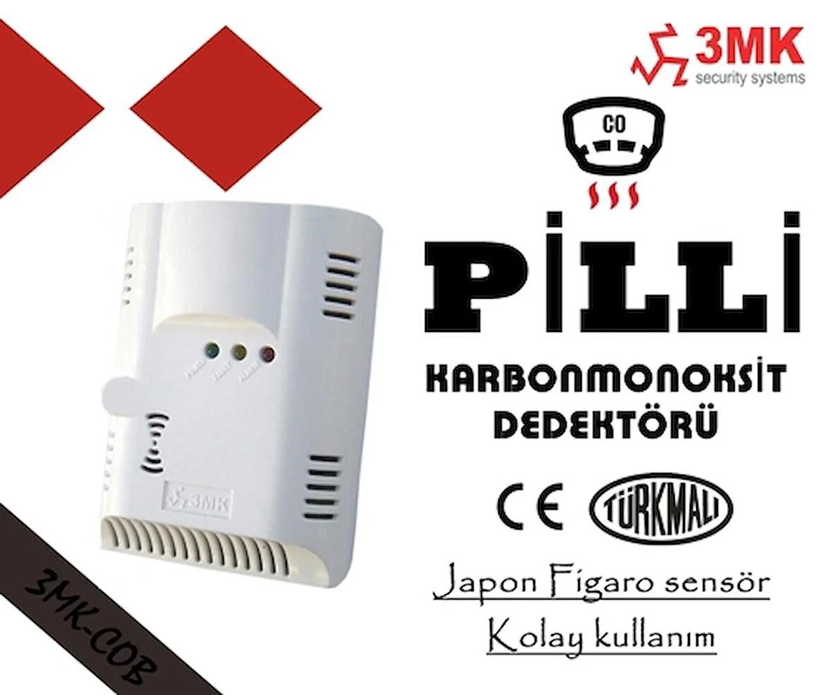 LOREX 3MK-CO220 220v Karbonmonoksit Dedektörü Şarjlı Pilli Gaz Alarmı